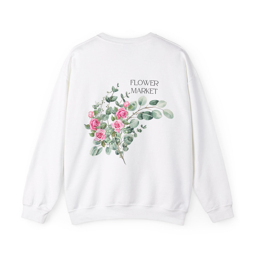 Pullover Blumen, Sweatshirt Backprint, Blumenmuster, Pullover Damen, Oversized Sweater Damen, Geschenkidee Freundin, Vintage Pullover, rosa