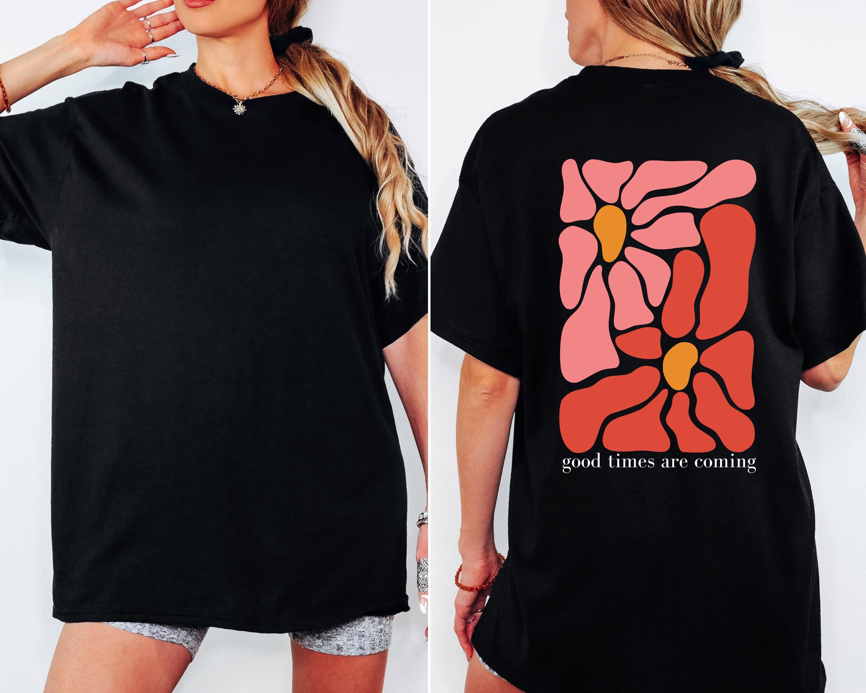 T Shirt Backprint Blumen, Tshirt Bunt, Statement Shirt, Sommer Oberteil Damen, Geschenkidee Freundin, Mama, Muttertag, Sommer, Frühling