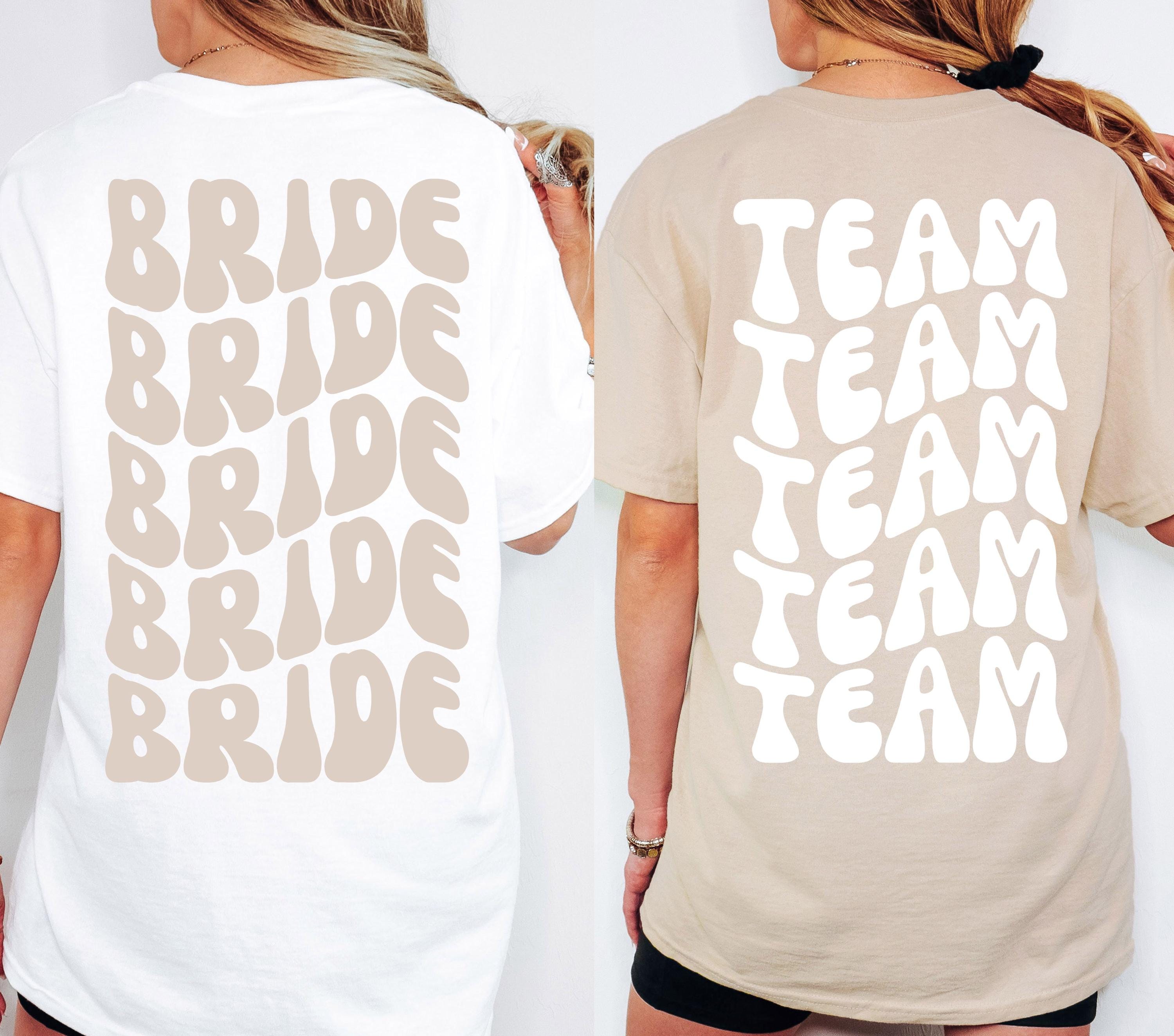 JGA Shirt, JGA Shirts Frauen, Junggesellinnenabschied, Team Braut, Braut Tshirt, Bride Shirt, JGA Frauen, Gruppen T Shirt, Backprint, rosa
