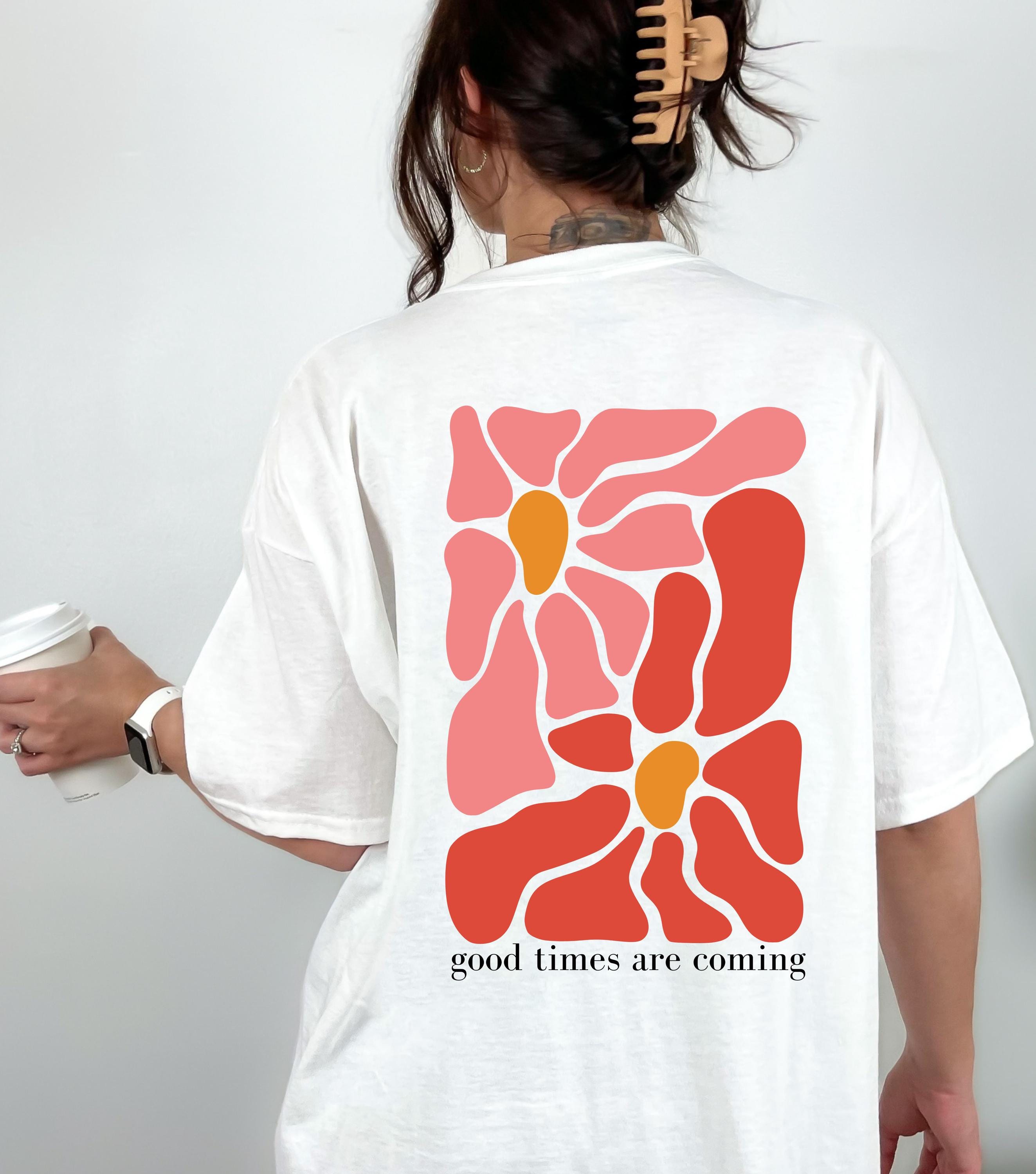 T Shirt Backprint Blumen, Tshirt Bunt, Statement Shirt, Sommer Oberteil Damen, Geschenkidee Freundin, Mama, Muttertag, Sommer, Frühling