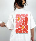 T Shirt Backprint Blumen, Tshirt Bunt, Statement Shirt, Sommer Oberteil Damen, Geschenkidee Freundin, Mama, Muttertag, Sommer, Frühling