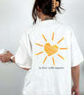 T Shirt Backprint Sonnenuntergang, Sonne, Statement Shirt, Sommer Oberteil Damen, Geschenkidee Freundin, Mama, Muttertag, Strand, Orange