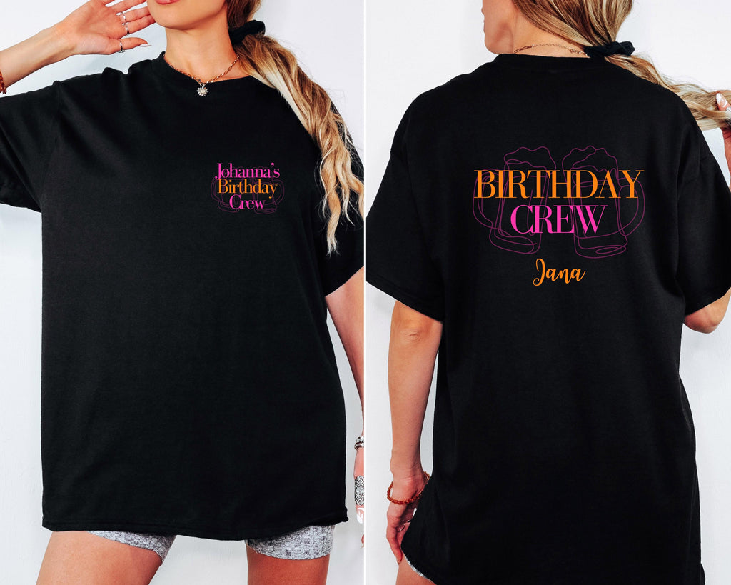 Geburtstag T Shirt, Backprint, Birthday Crew, personalisiert, Party Shirts, Bier Shirt, Sauf T Shirt, Gruppenshirt, Geburtstag Gruppe, Crew