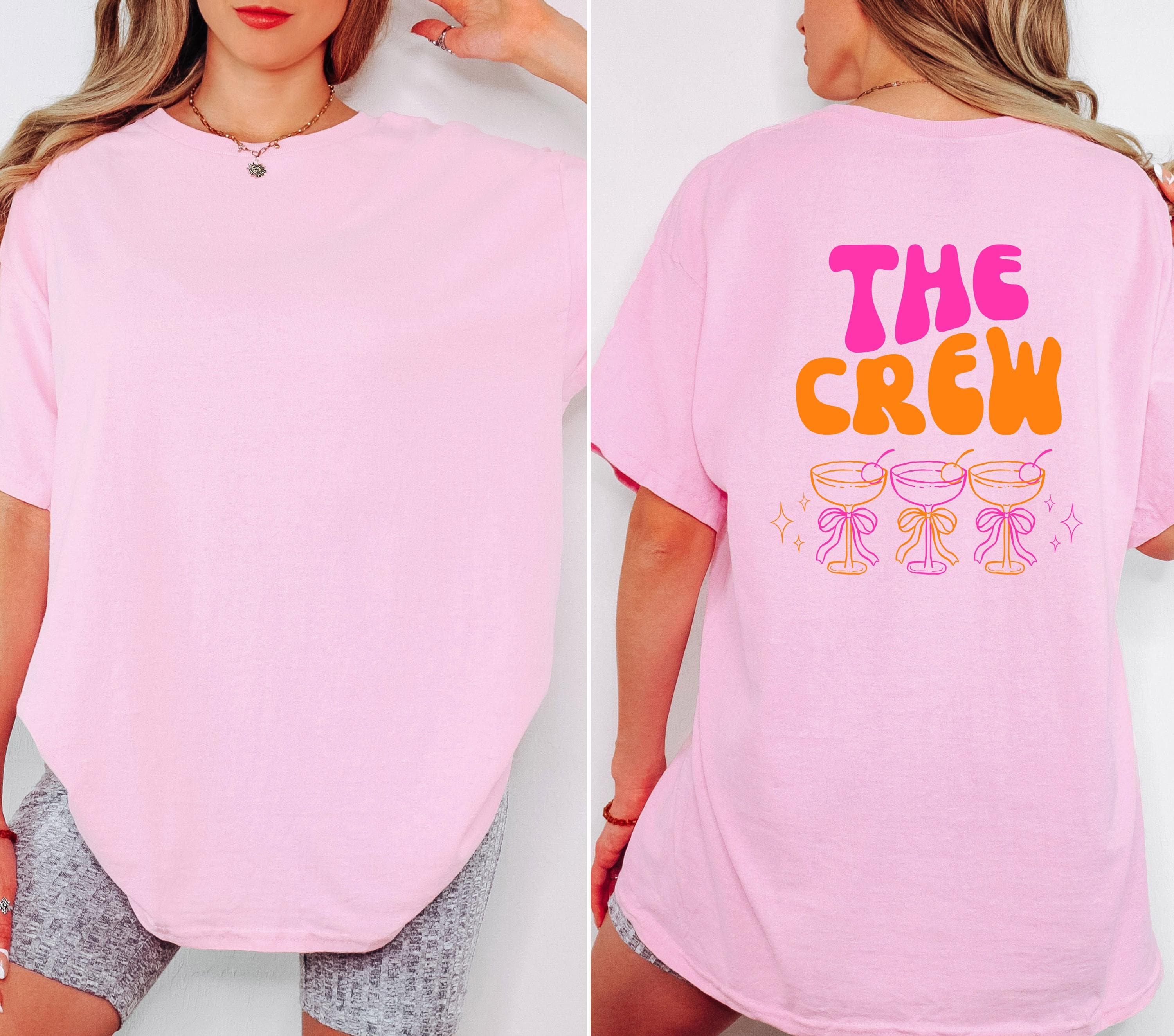 JGA T Shirt, Junggesellinnenabschied Shirts, JGA pink orange, Backprint, Team, Braut Shirt mit Name, JGA Frauen, Gruppen T Shirt, Hochzeit