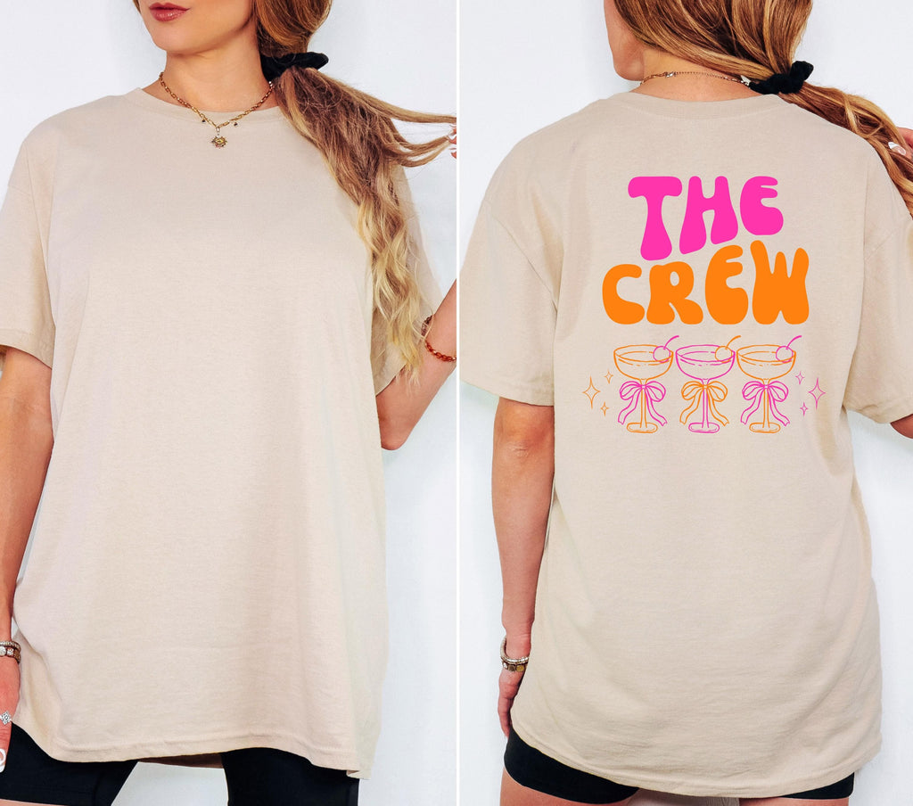 JGA T Shirt Backprint, Junggesellenenabschied Shirts, JGA pink orange, Bride, Team, Braut Shirt mit Name, JGA Frauen, Gruppen Shirt Hochzeit