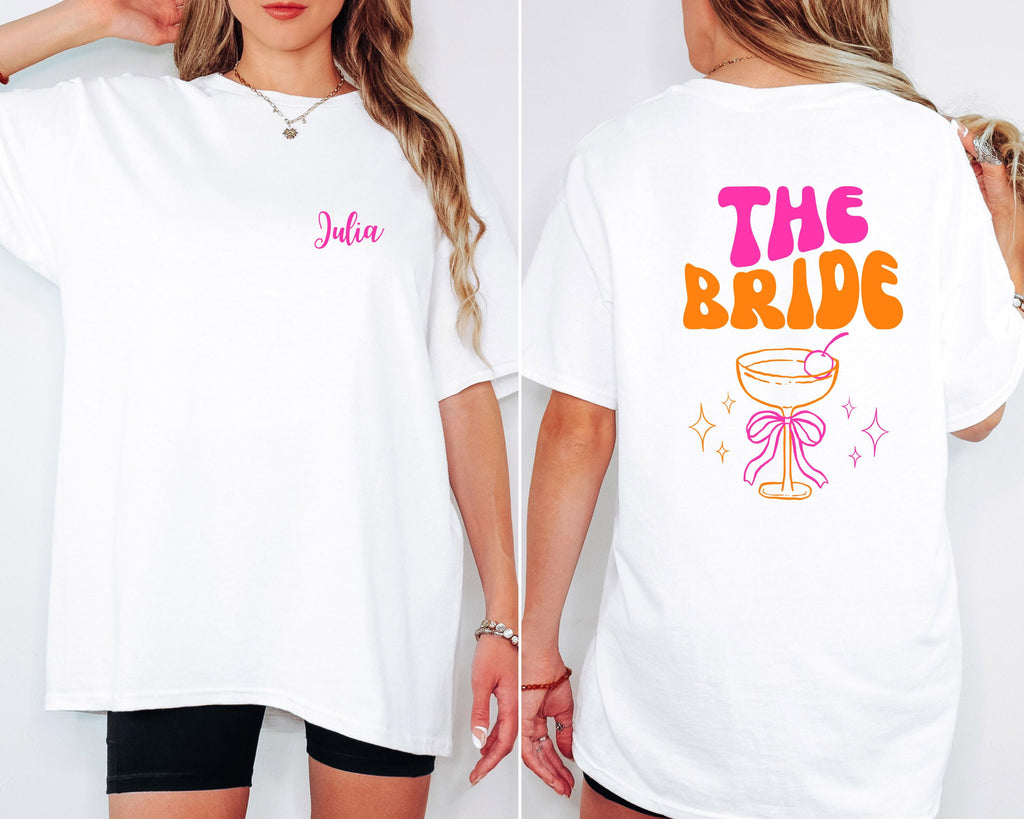 JGA T Shirt Personalisierbar, Junggesellinnenabschied Shirts, Backprint, Team, Braut Shirt mit Name, JGA Frauen, Gruppen T Shirt, Hochzeit