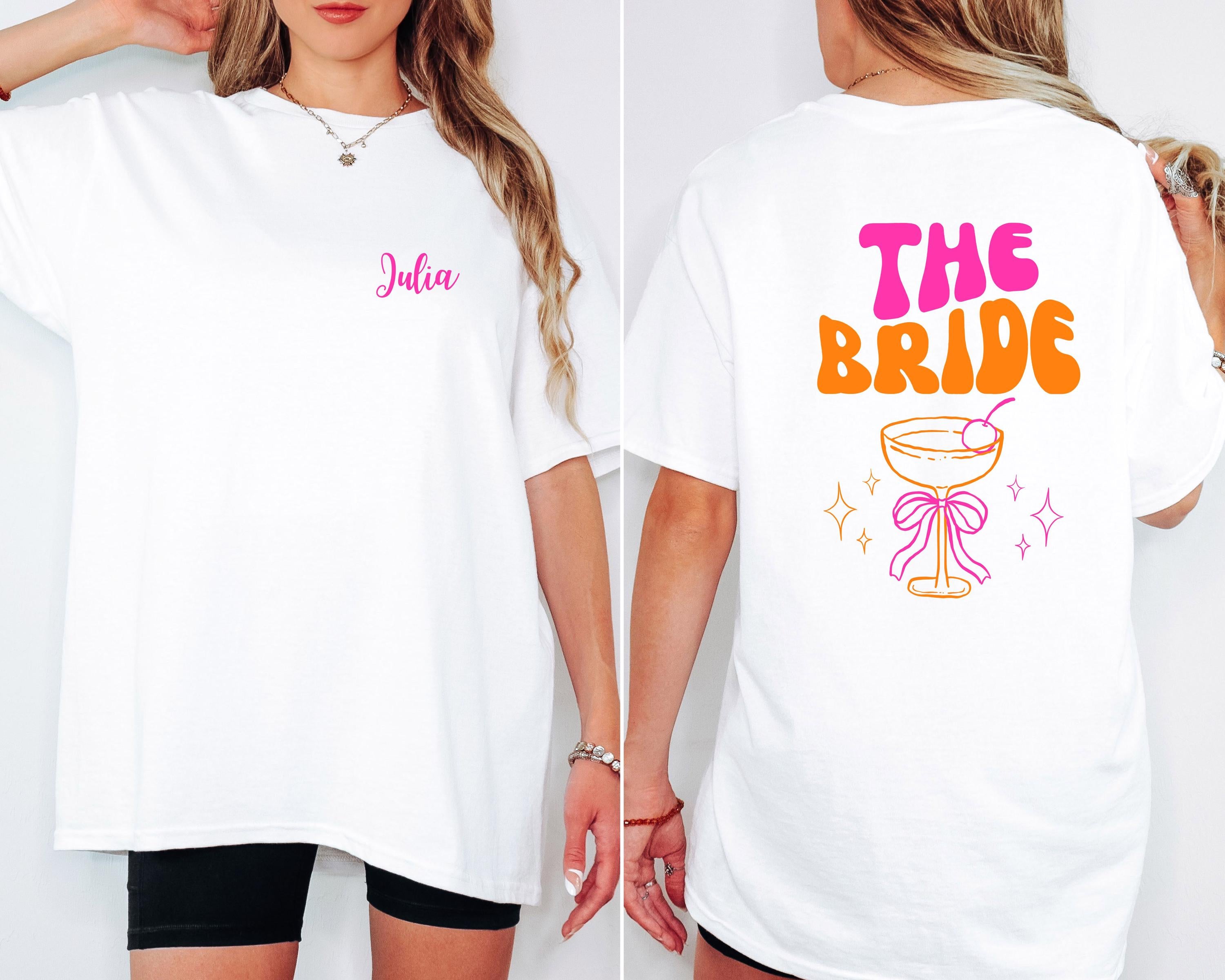 JGA T Shirt Personalisierbar, Junggesellinnenabschied Shirts, Backprint, Team, Braut Shirt mit Name, JGA Frauen, Gruppen T Shirt, Hochzeit
