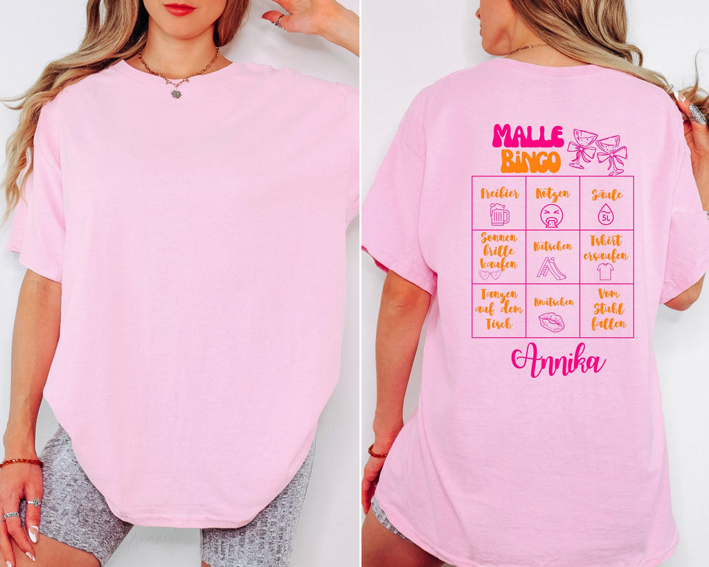 Malle Shirt, Malle Bingo, Backprint, Gruppenshirt, Malle Shirts, Malle TShirts, personalisiert, Mallorca Shirts, Bier Shirt, Sauf T Shirt 26
