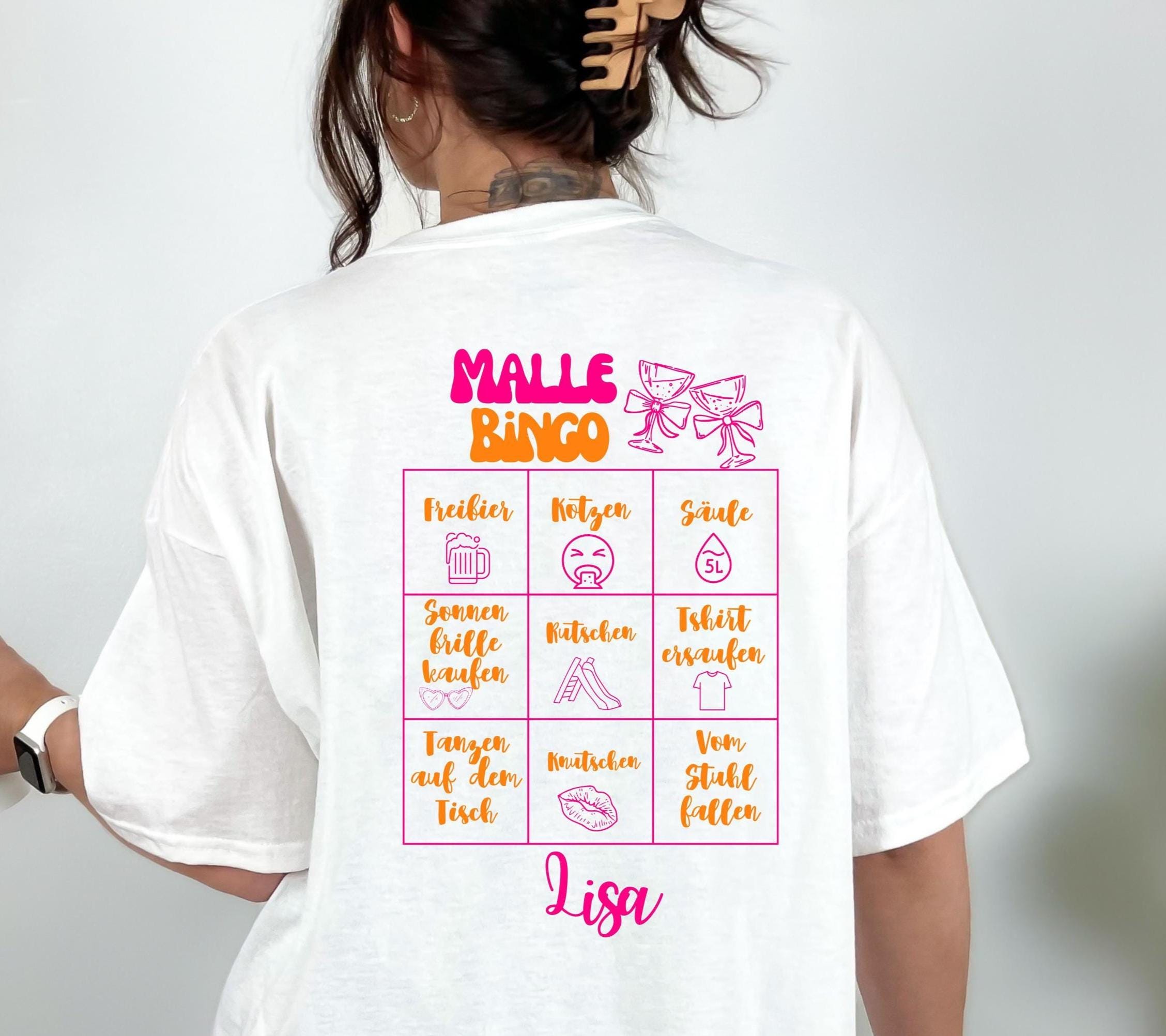 Malle Shirt, Malle Bingo, Backprint, Gruppenshirt, Malle Shirts, Malle TShirts, personalisiert, Mallorca Shirts, Sekt Shirt, Sauf T Shirt 25
