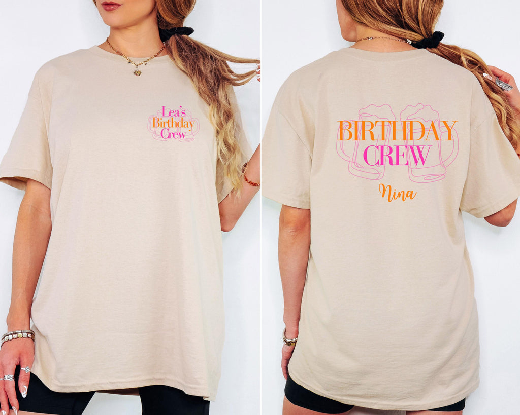 Geburtstag T Shirt, Backprint, Birthday Crew, personalisiert, Party Shirts, Bier Shirt, Sauf T Shirt, Gruppenshirt, Geburtstag Gruppe, Crew