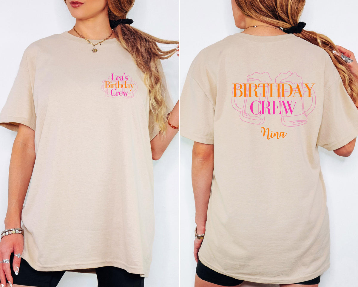 Geburtstag T Shirt, Backprint, Birthday Crew, personalisiert, Party Shirts, Bier Shirt, Sauf T Shirt, Gruppenshirt, Geburtstag Gruppe, Crew