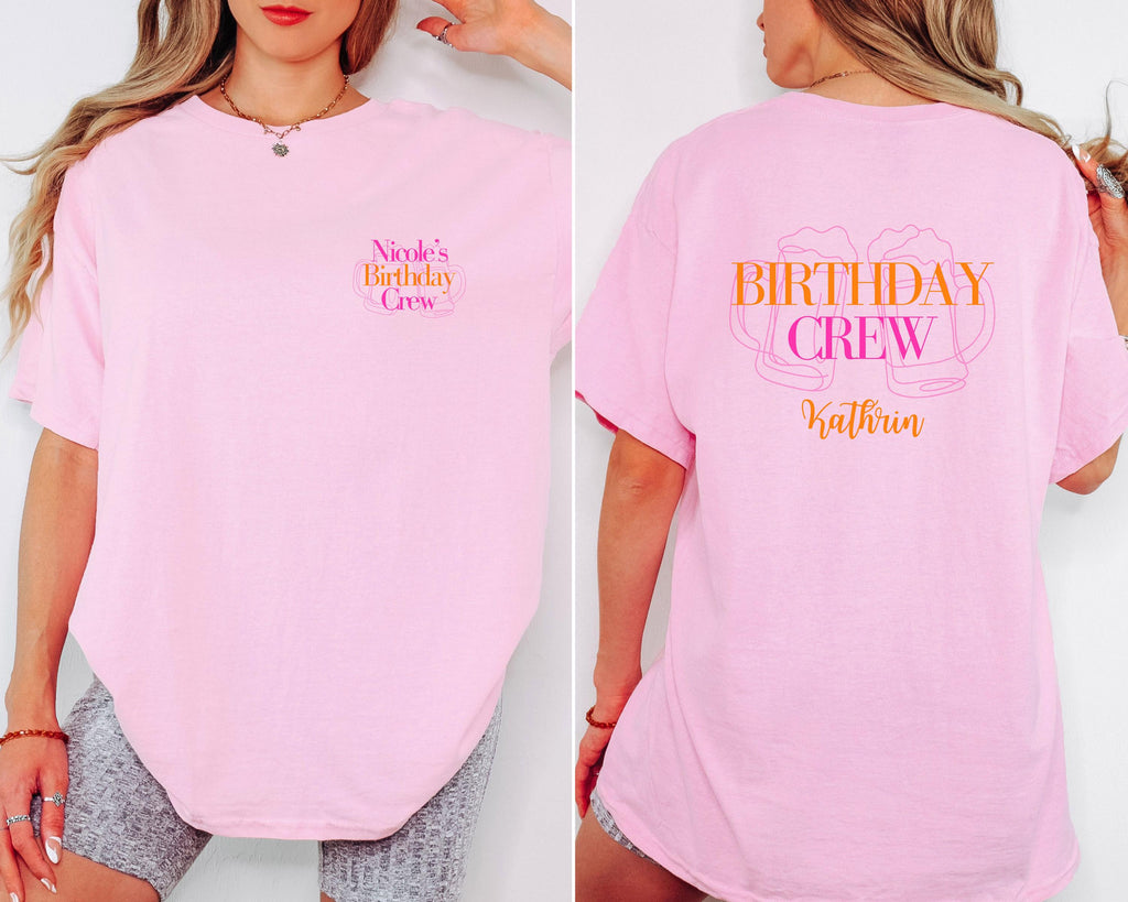 Geburtstag T Shirt, Backprint, Birthday Crew, personalisiert, Party Shirts, Bier Shirt, Sauf T Shirt, Gruppenshirt, Geburtstag Gruppe, Crew