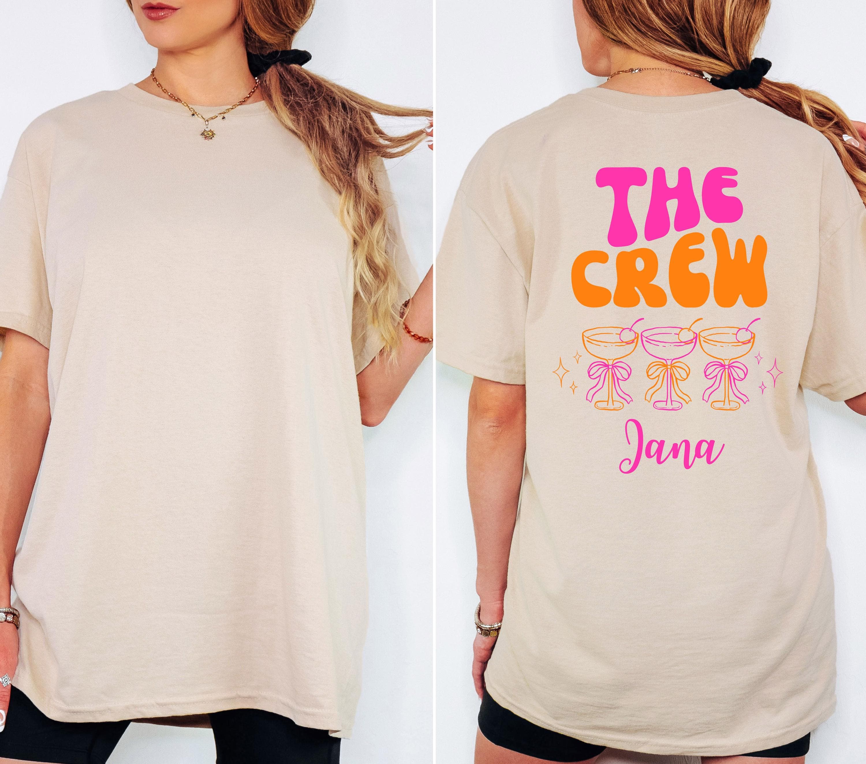 JGA T Shirt Personalisierbar, Junggesellinnenabschied Shirts, Backprint, Team, Braut Shirt mit Name, JGA Frauen, Gruppen T Shirt, Hochzeit