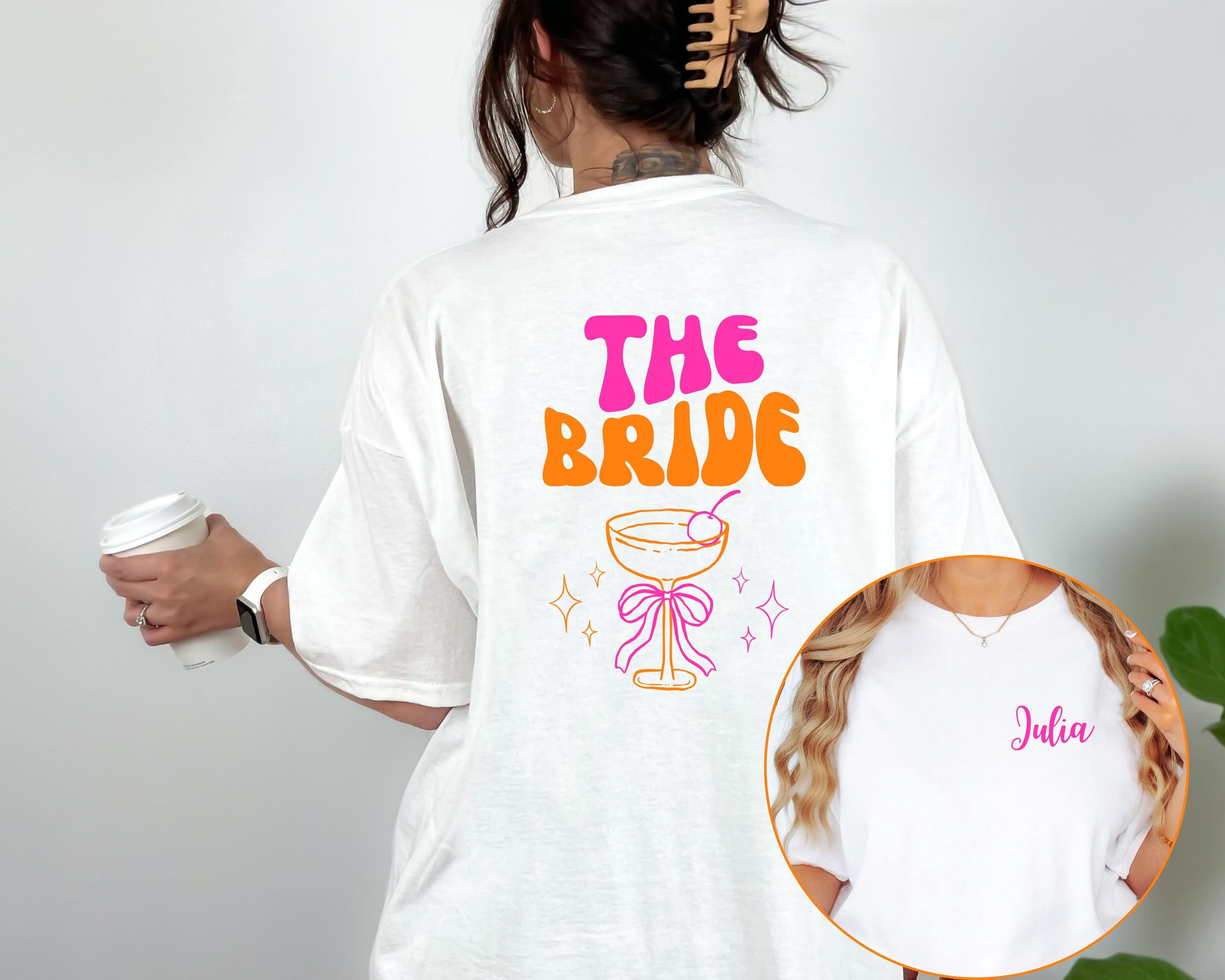 JGA T Shirt Personalisierbar, Junggesellinnenabschied Shirts, Backprint, Team, Braut Shirt mit Name, JGA Frauen, Gruppen T Shirt, Hochzeit