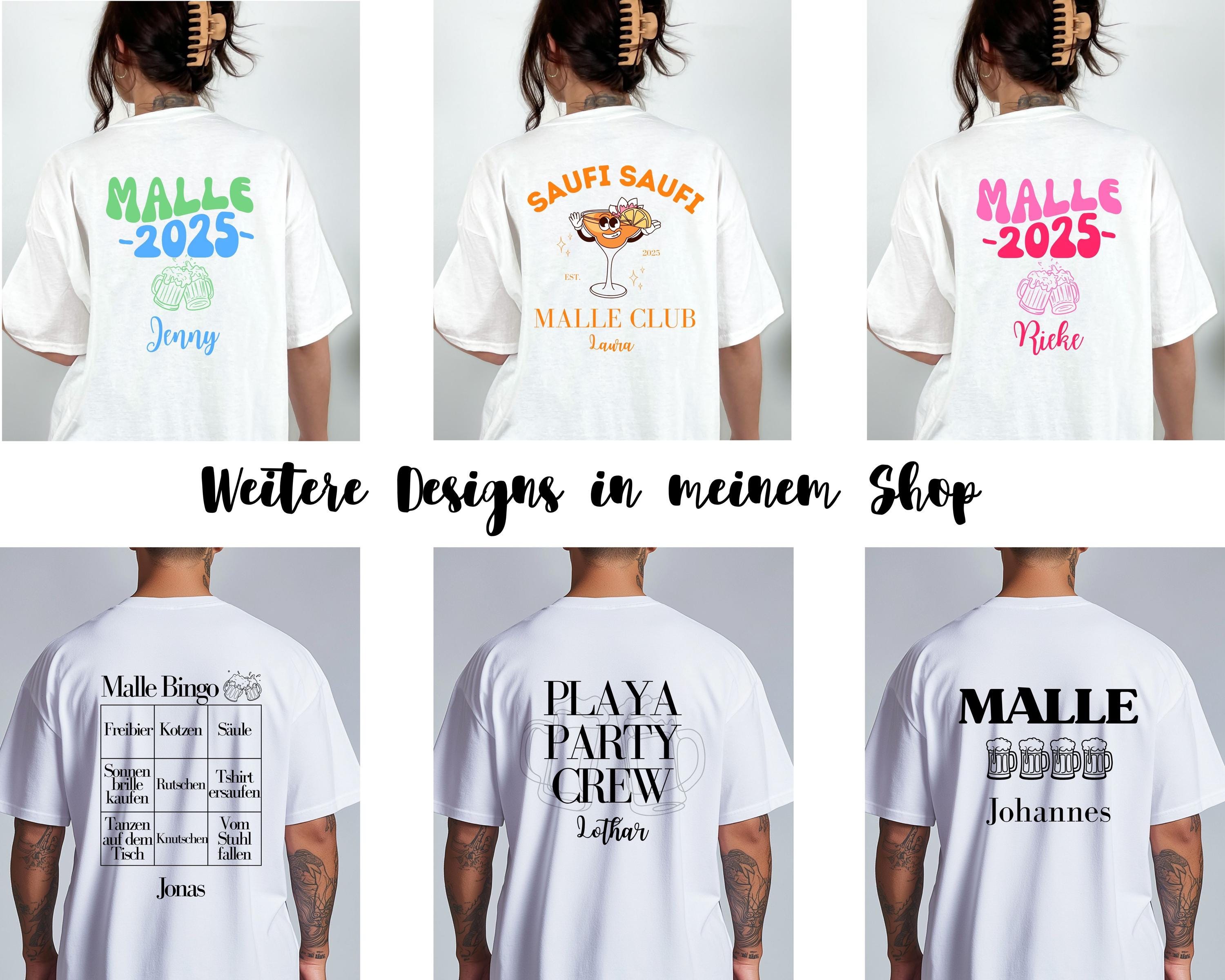Malle Shirt, Backprint, Malle Club 2026, Malle Shirts, Malle TShirts, personalisiert, Mallorca Shirts, Bier Shirt, Sauf Shirt, Gruppenshirt