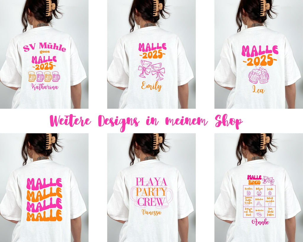 Malle Shirt, Backprint, Malle 2026, Malle Shirts, Malle T Shirt, personalisiert, Mallorca Shirts, Bier Shirt, Sauf T Shirt, Gruppenshirt