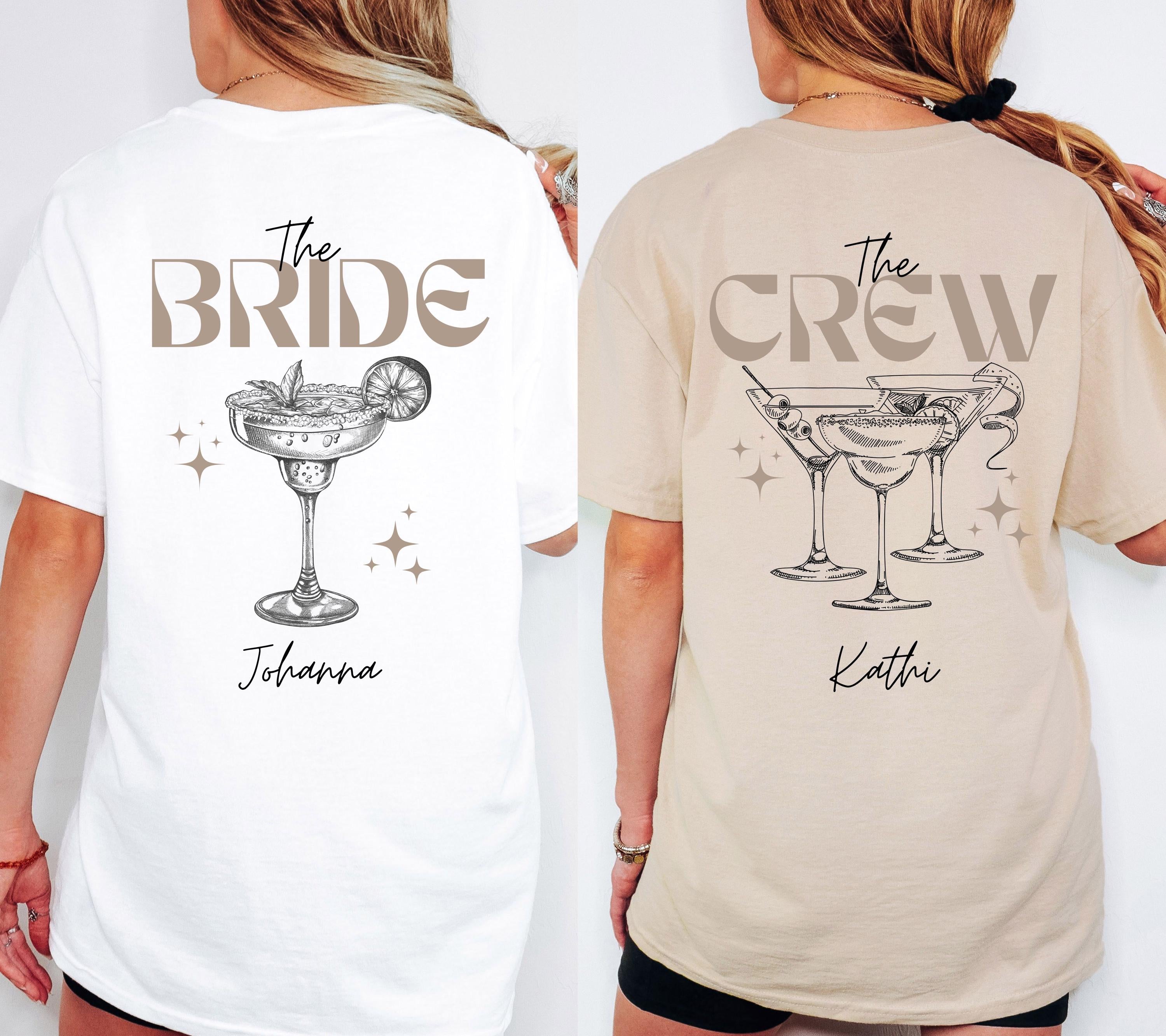 JGA T Shirt, Junggesellinnenabschied Shirts, personalisiert, Braut, Team T Shirt, Braut Shirt, JGA Frauen, Gruppen T Shirt, Backprint, Crew