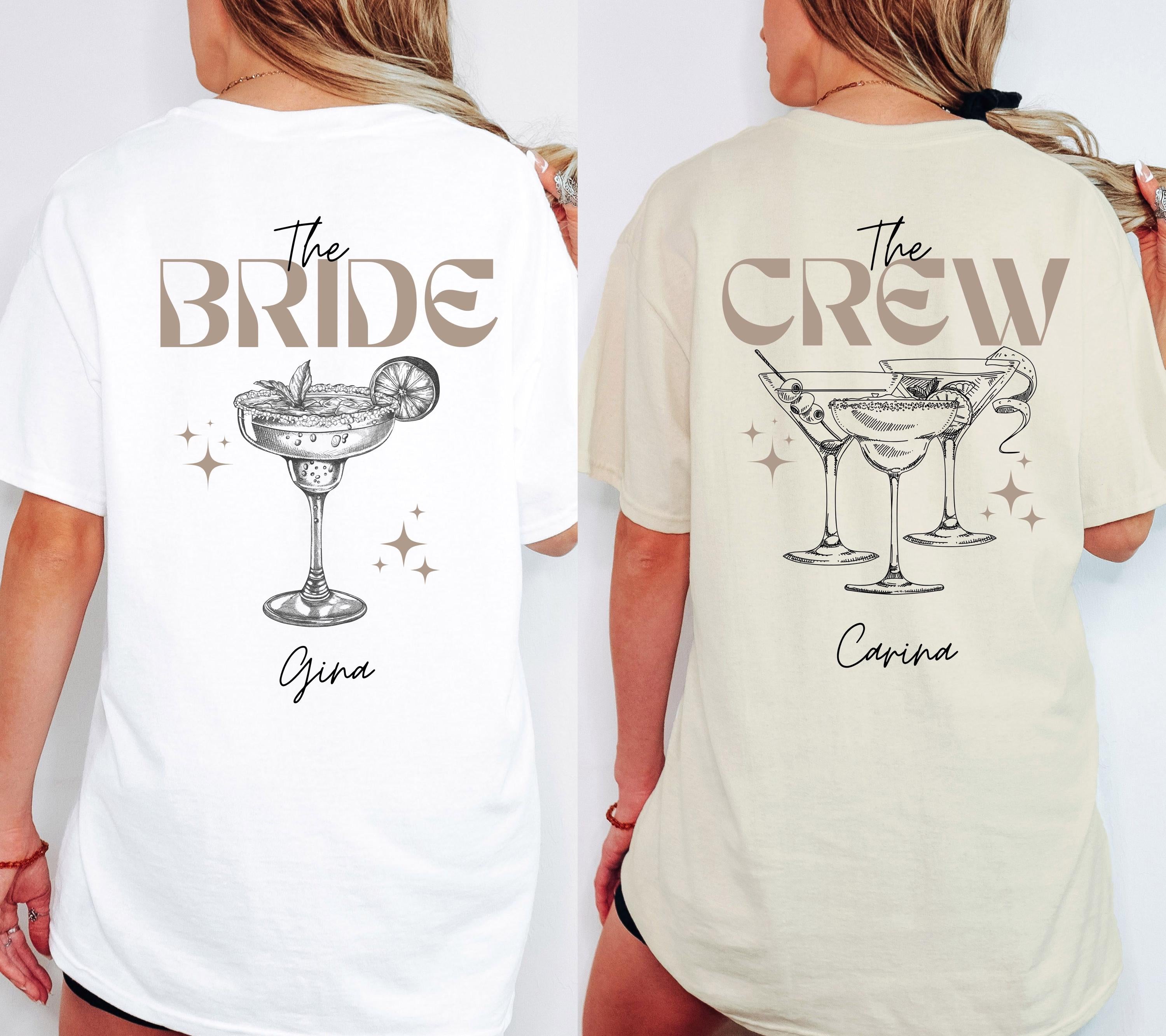 JGA T Shirt, Junggesellinnenabschied Shirts, personalisiert, Braut, Team T Shirt, Braut Shirt, JGA Frauen, Gruppen T Shirt, Backprint, Crew