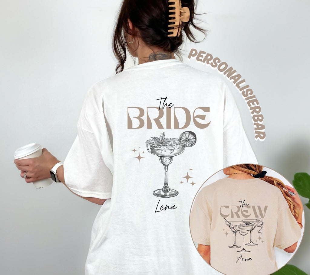 JGA T Shirt, Junggesellinnenabschied Shirts, personalisiert, Braut, Team T Shirt, Braut Shirt, JGA Frauen, Gruppen T Shirt, Backprint, Crew