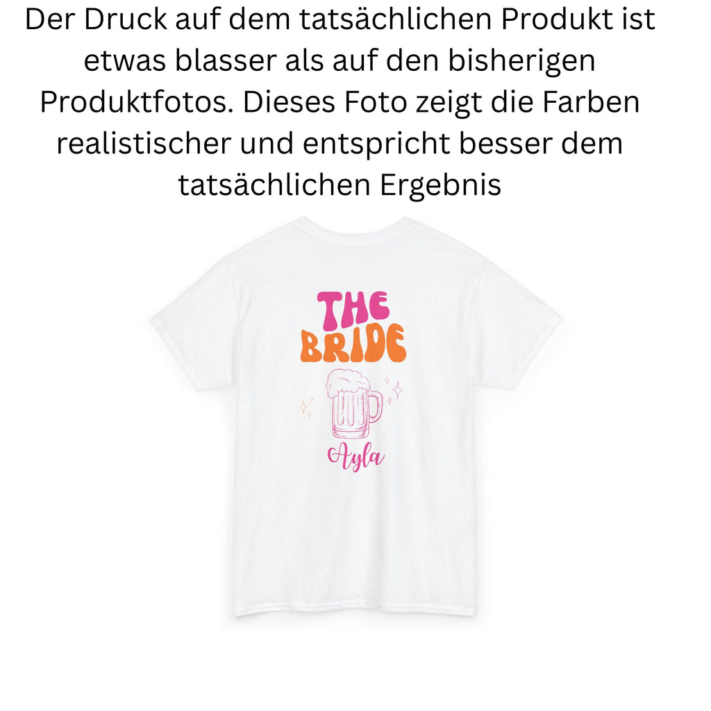 JGA Shirt Personalisierbar, Junggesellinnenabschied Shirts, Backprint, Team, Braut Shirt mit Name, JGA Frauen, GruppenShirt, Hochzeit. Bier
