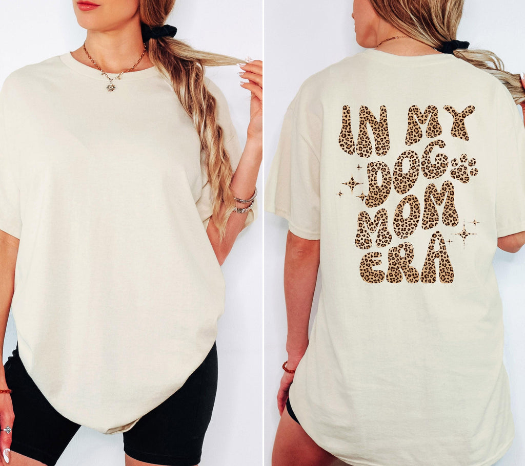 Shirt Hundemama Backprint, Hund, Dogmom Era, T Shirt Dog Mom, Geschenk Freundin, Mama, Hundeliebhaber, Hundebesitzer, Poo, Pudel, Leo Muster