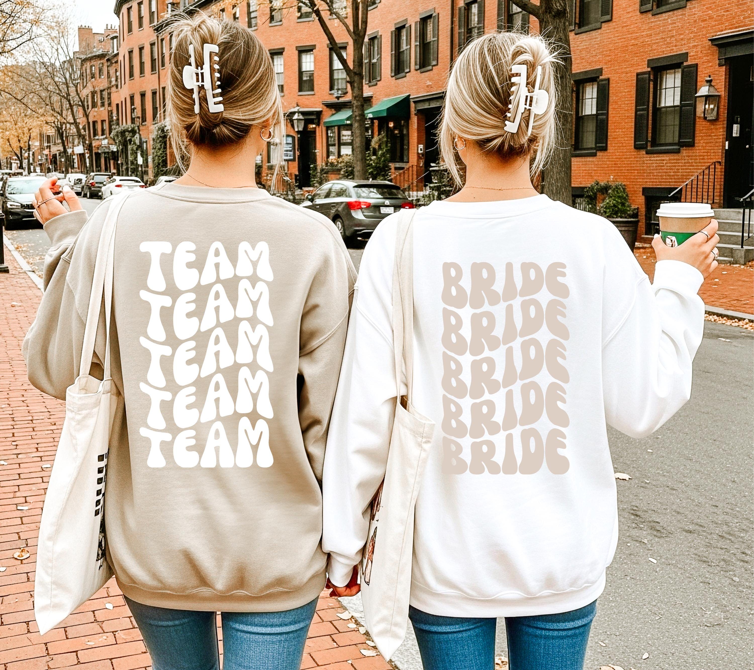 Pullover Bride, Sweater JGA, Pulli Team Braut, Crew, Junggesellenabschied, Hochzeit, Geschenk, Brautjungfer, JGA Frauen, Gruppe, Verlobung