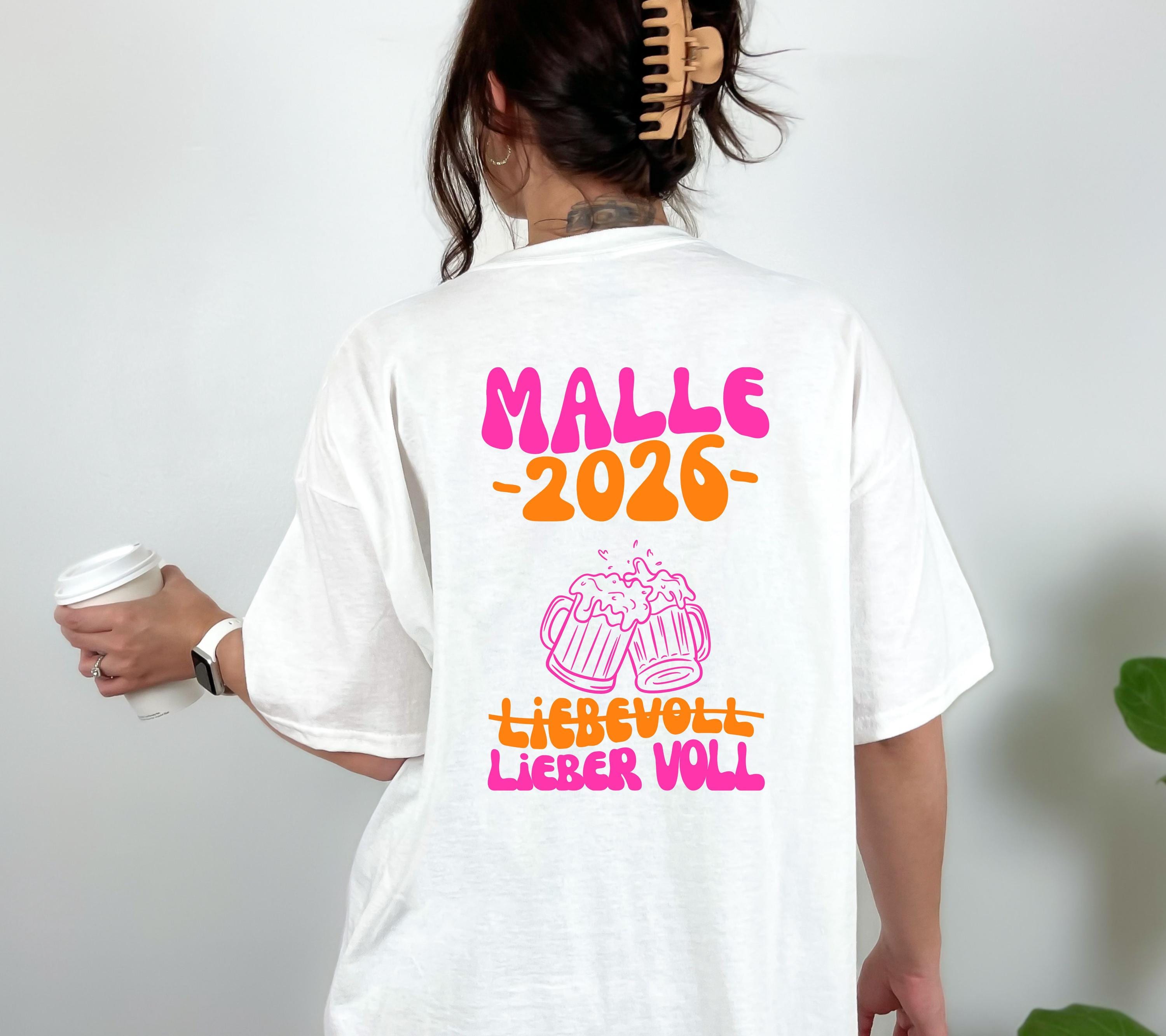 Malle Shirt Frauen, Backprint, Malle 2026, Malle Shirts, Malle T Shirt, personalisiert, Mallorca Shirts, Bier Shirt, Urlaub, Gruppenshirt