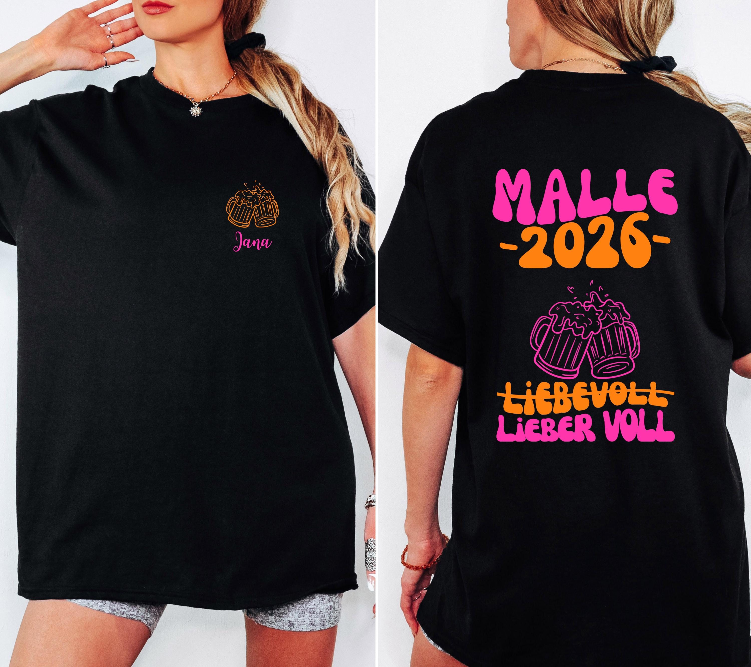Malle Shirt, Backprint, Malle 2026, Malle Shirts, Malle T Shirt, personalisiert, Mallorca Shirts, Bier Shirt, Sauf T Shirt, Gruppenshirt