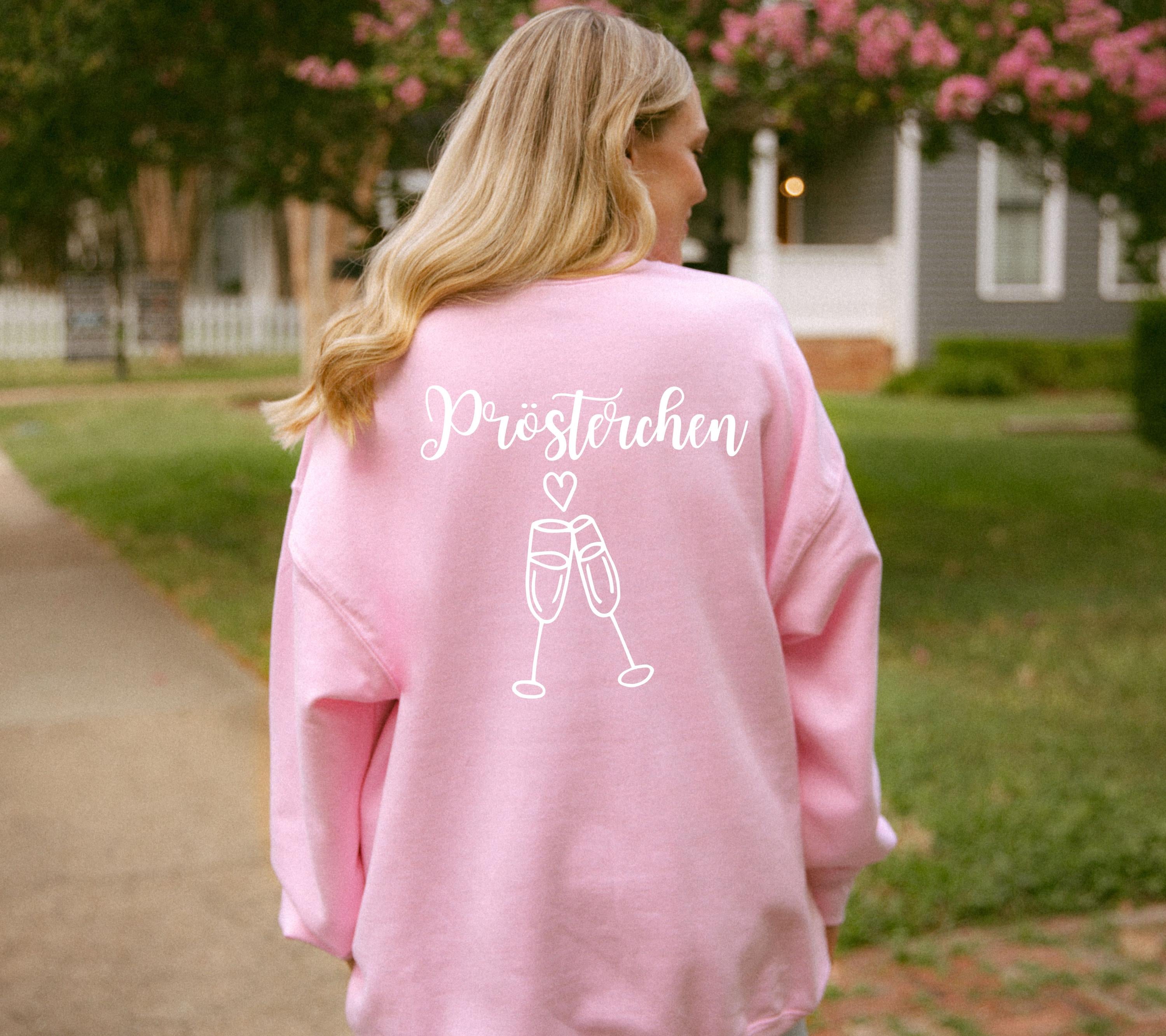 Prösterchen Pullover | Lustiger Party Sweater mit Sektgläsern | Geschenk für Silvester, Geburtstag, Mama, Freundin | Mädelsabend | Pulli