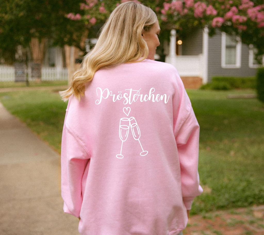 Prösterchen Pullover | Lustiger Party Sweater mit Sektgläsern | Geschenk für Silvester, Geburtstag, Mama, Freundin | Mädelsabend | Pulli