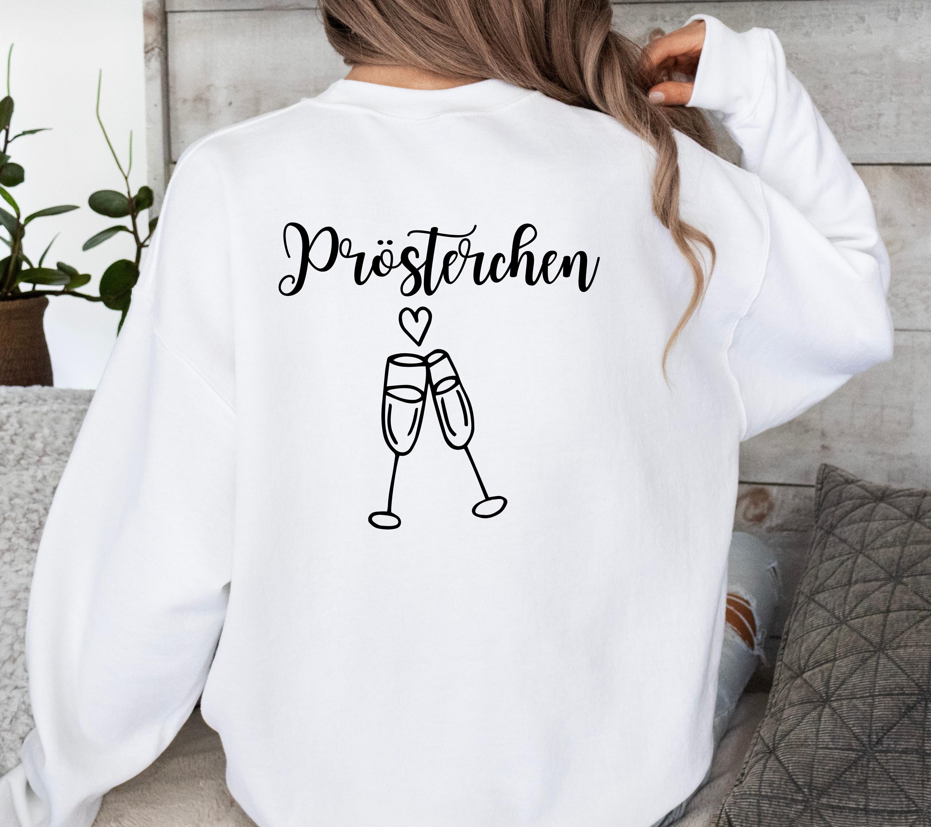 Prösterchen Pullover | Lustiger Party Sweater mit Sektgläsern | Geschenk für Silvester, Geburtstag, Mama, Freundin | Mädelsabend | Pulli