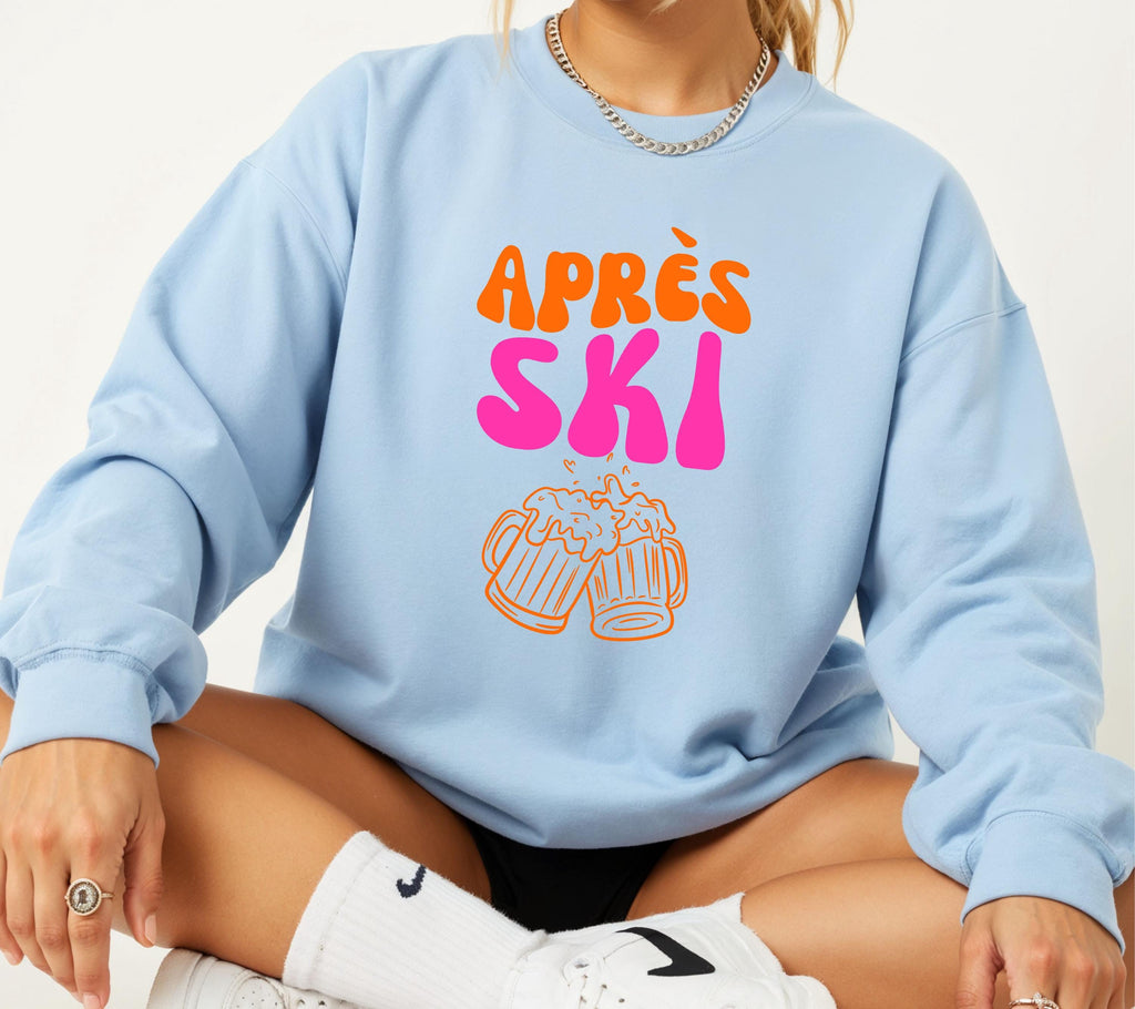 Après Ski Pullover Pink Orange, Après Ski Sweater, Skiurlaub Outfit, Après Ski Party, Skihütte Pullover, Ski Party Sweater pink orange, Bier