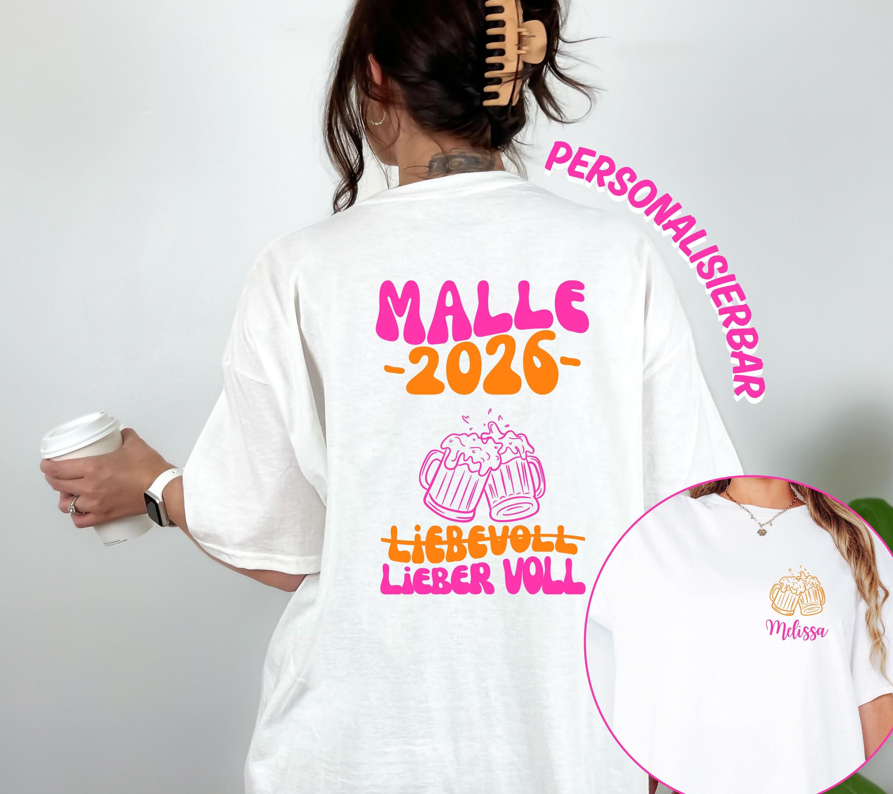 Malle Shirt, Backprint, Malle 2026, Malle Shirts, Malle T Shirt, personalisiert, Mallorca Shirts, Bier Shirt, Sauf T Shirt, Gruppenshirt