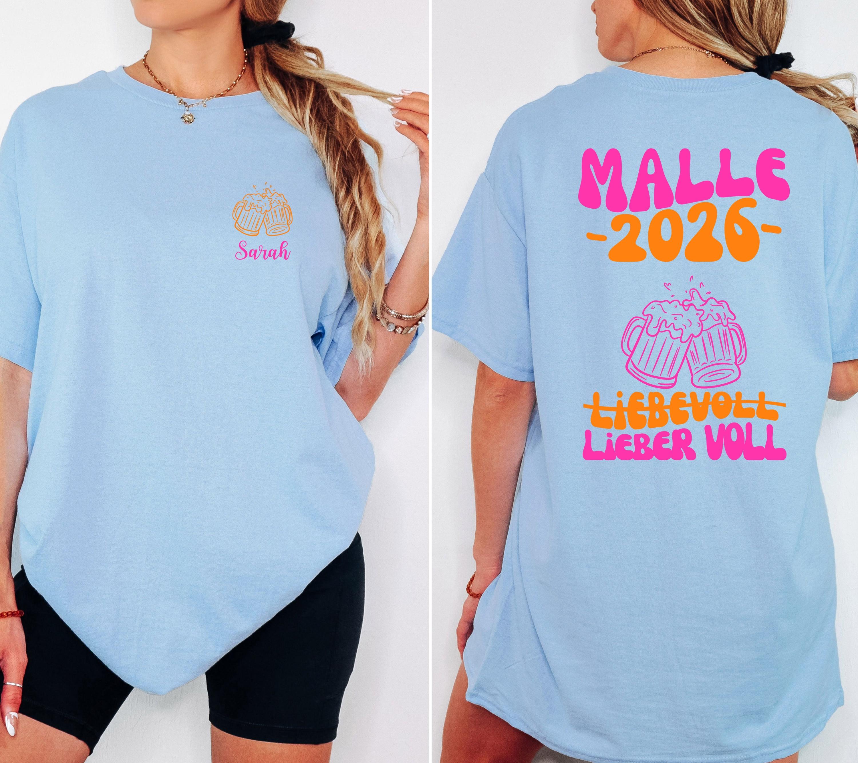 Malle Shirt, Backprint, Malle 2026, Malle Shirts, Malle T Shirt, personalisiert, Mallorca Shirts, Bier Shirt, Sauf T Shirt, Gruppenshirt