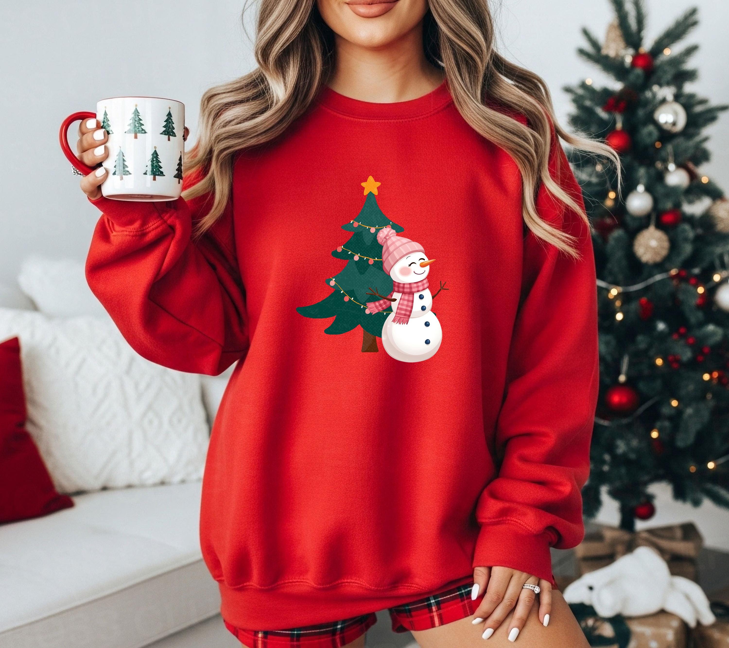 Pärchen Pullover Weihnachten, Schneemann & Frau Sweatshirt, Partner Geschenk Weihnachten, Ugly Christmas Sweater Couple, Geschenk Freund