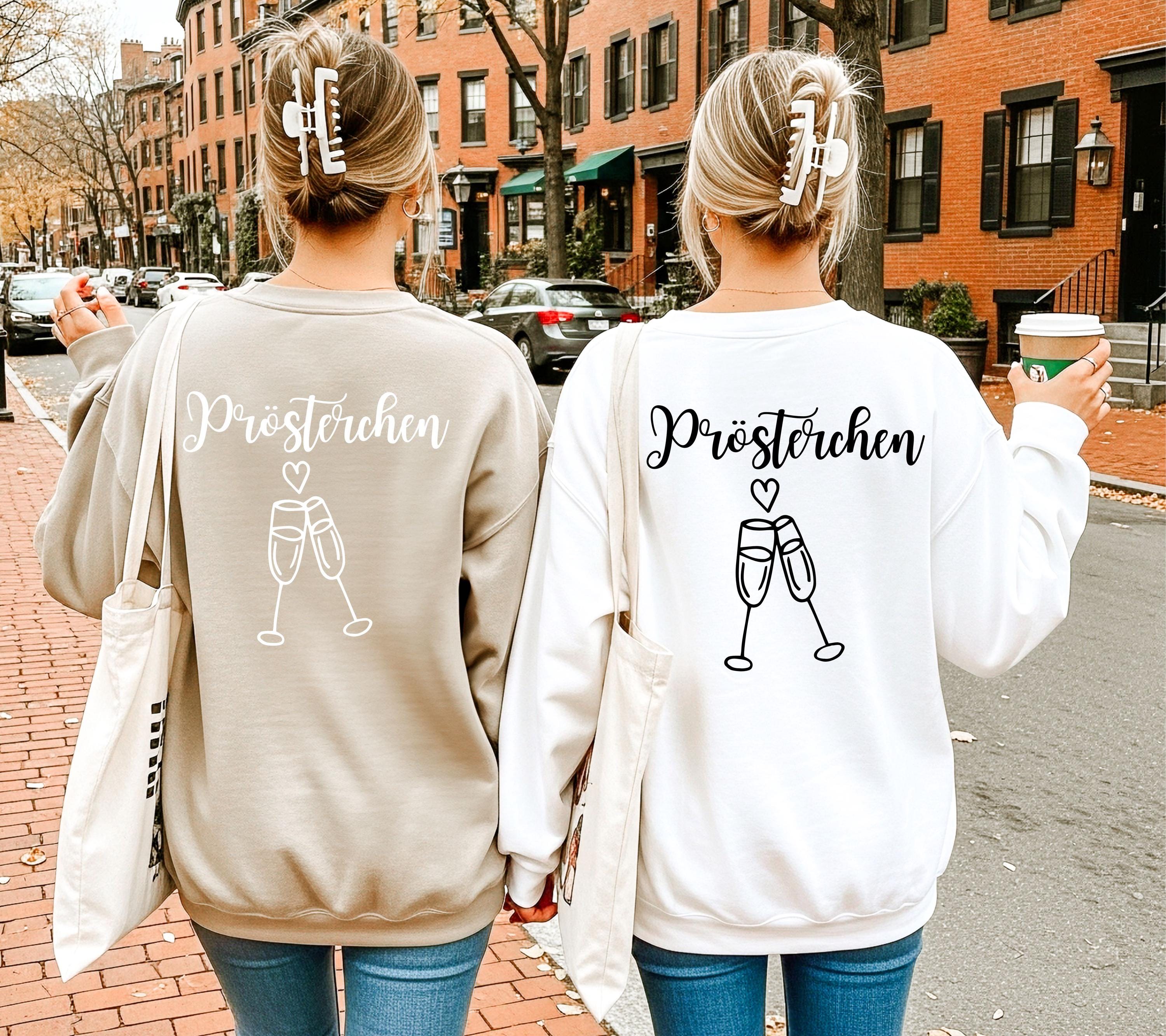 Prösterchen Pullover | Lustiger Party Sweater mit Sektgläsern | Geschenk für Silvester, Geburtstag, Mama, Freundin | Mädelsabend | Pulli