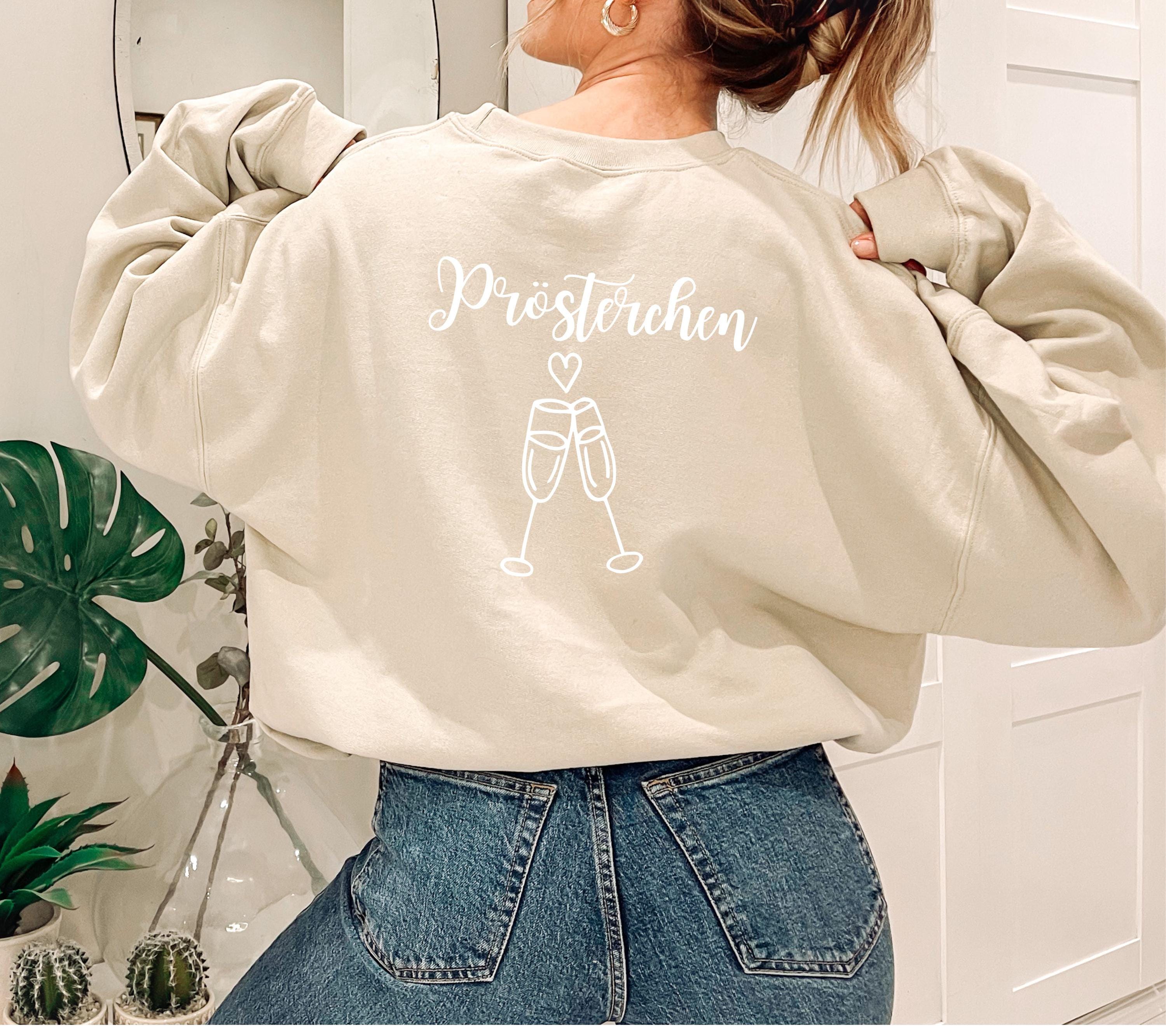 Prösterchen Pullover | Lustiger Party Sweater mit Sektgläsern | Geschenk für Silvester, Geburtstag, Mama, Freundin | Mädelsabend | Pulli