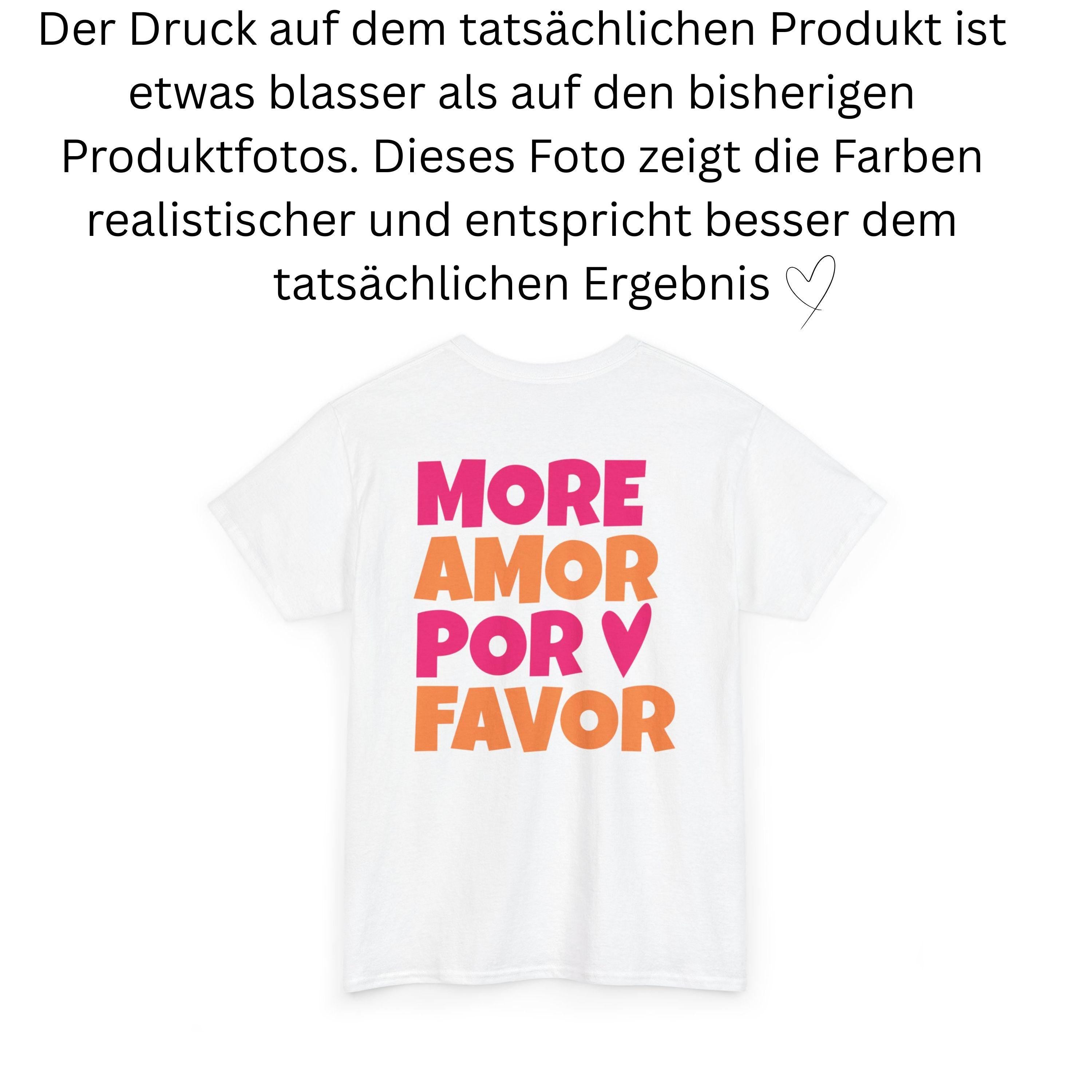 Shirt mit Backprint More Amor Por Favor orange pink Herz | Statement TShirt Damen Herren | Trend | Statement Spruch | Mama | JGA | Gruppe