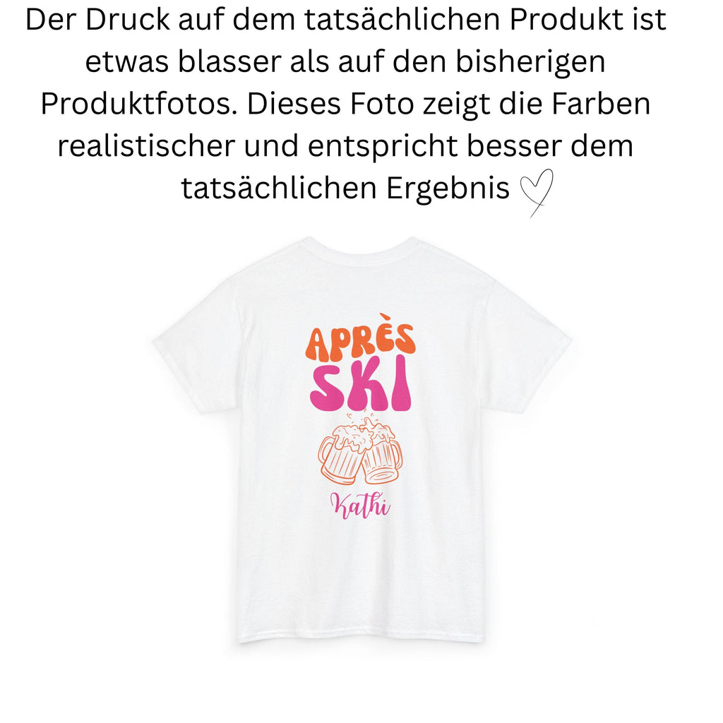 Apres Ski Shirt Unisex personalisiert – Lustiges Ski TShirt Winterurlaub Skihütte – Après Ski Print Outfit Snowboard Party Bier Gruppenshirt