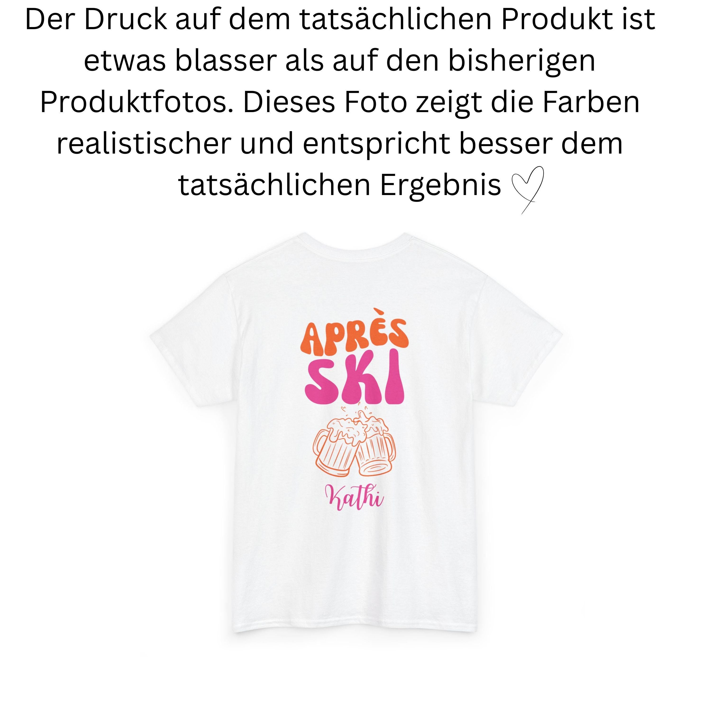 Apres Ski Shirt Unisex personalisiert – Lustiges Ski TShirt Winterurlaub Skihütte – Après Ski Print Outfit Snowboard Party Bier Gruppenshirt