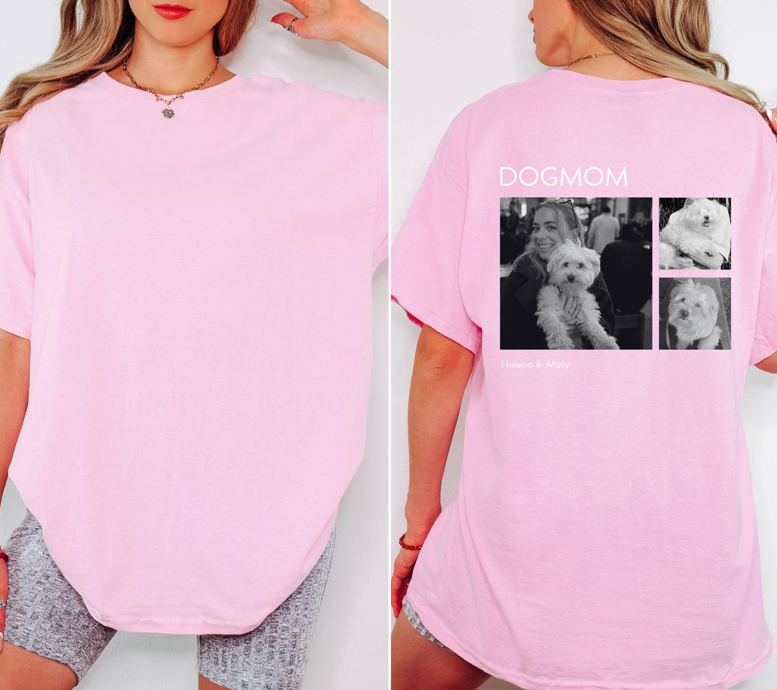 Personalisiertes Dog Mom Shirt mit Namen & Fotos - Shirt Hundemama Backprint - Dog Mom - Geschenk Freundin - Hundeliebhaber - Hundebesitzer