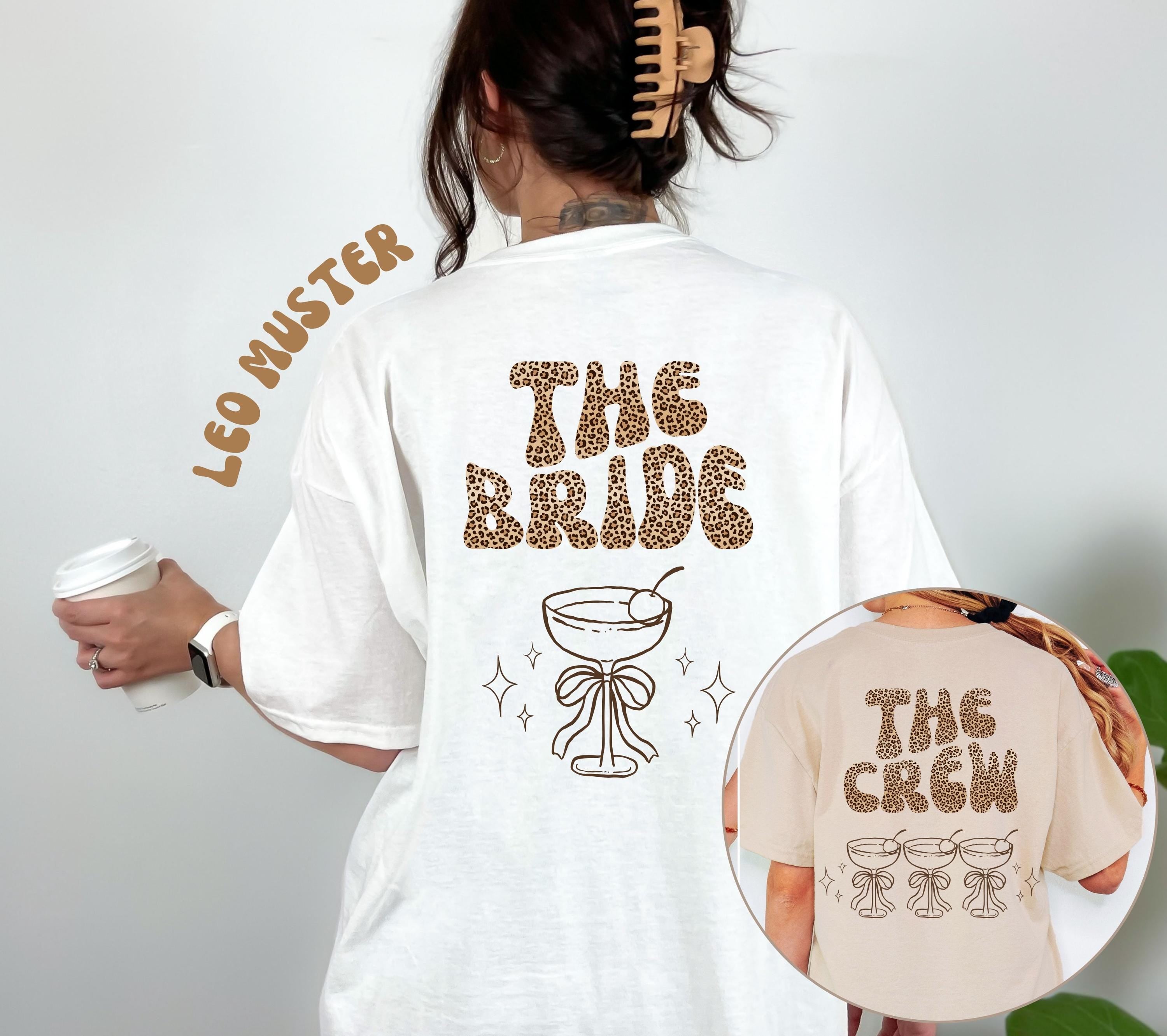 JGA Shirt, Junggesellenabschied Shirts, Backprint, Team Bride, Braut Shirt , JGA Frauen, Gruppenshirt, Hochzeit, Leo Muster, Leopard, Damen