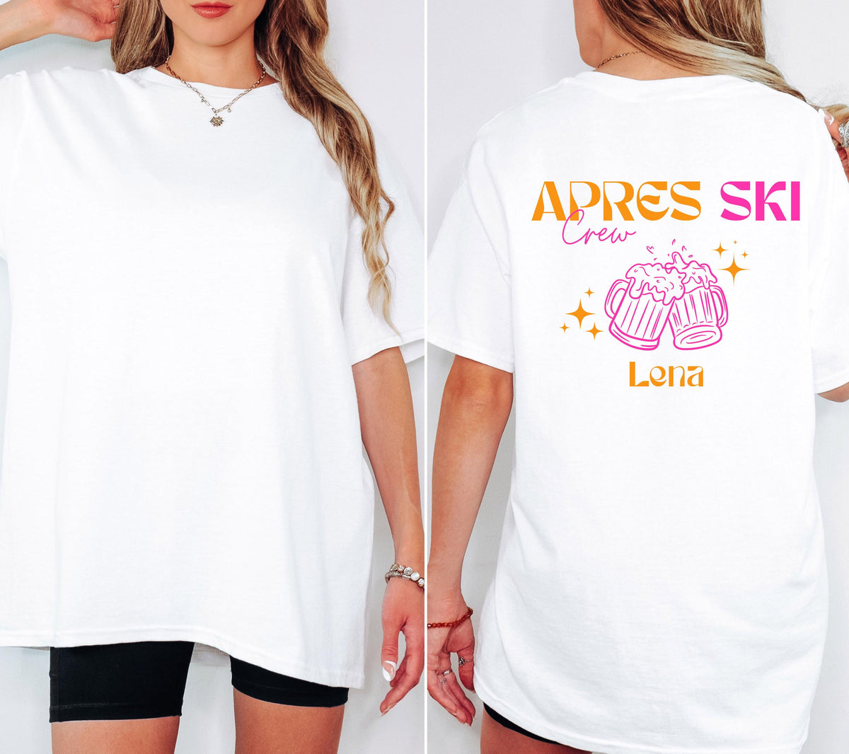 Apres Ski Shirt Damen personalisiert – Lustiges Ski TShirt Winterurlaub – Après Ski Print Outfit Party Bier - JGA Frauen - Gruppenshirt