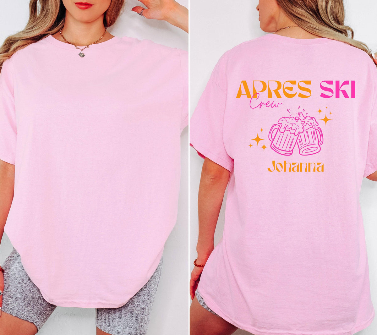 Apres Ski Shirt Damen personalisiert – Lustiges Ski TShirt Winterurlaub – Après Ski Print Outfit Party Bier - JGA Frauen - Gruppenshirt