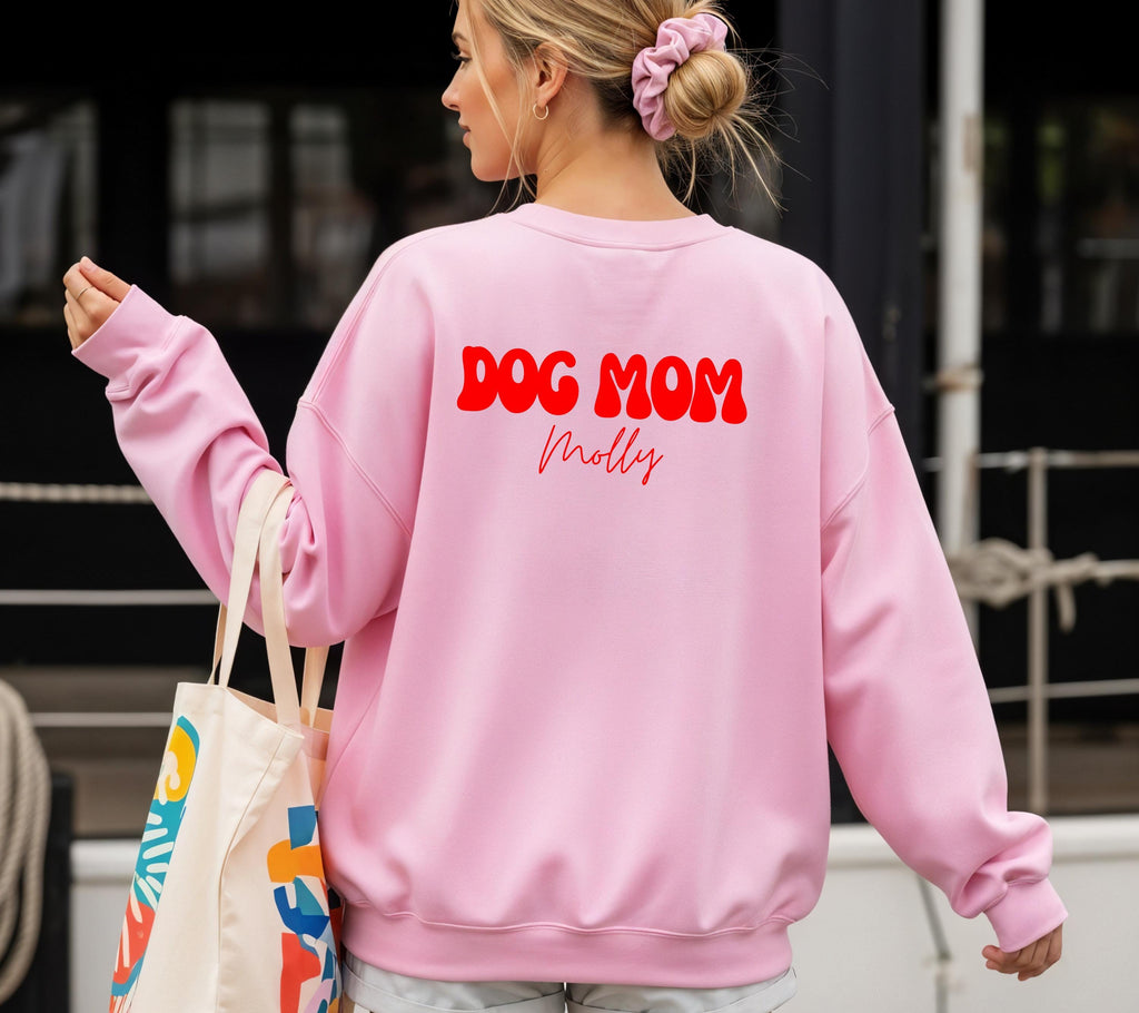Hundemama Pullover pink rot, Backprint, Dog Mom, Pulli Hundeliebhaber, Sweater Hund, Geschenk Freundin, Hundebesitzer, Weihnachtsgeschenk