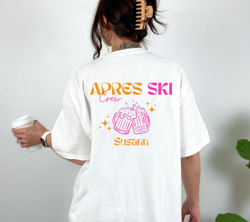 Apres Ski Shirt Damen personalisiert – Lustiges Ski TShirt Winterurlaub – Après Ski Print Outfit Party Bier - JGA Frauen - Gruppenshirt