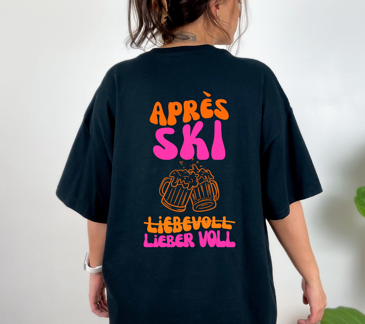 Apres Ski T Shirt, Après Ski Outfit Damen, Lustiges Ski Shirt, liebevoll lieber voll, Gruppenshirt Skiurlaub, Bier Shirt, Apres Ski Print