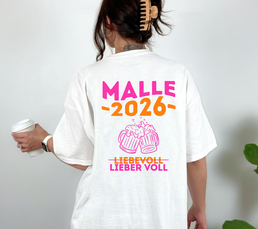 Malle Shirt, Backprint, Malle 2026, Malle Shirts, Malle T Shirt, personalisiert, Mallorca Shirts, Bier Shirt, Sauf T Shirt, Gruppenshirt
