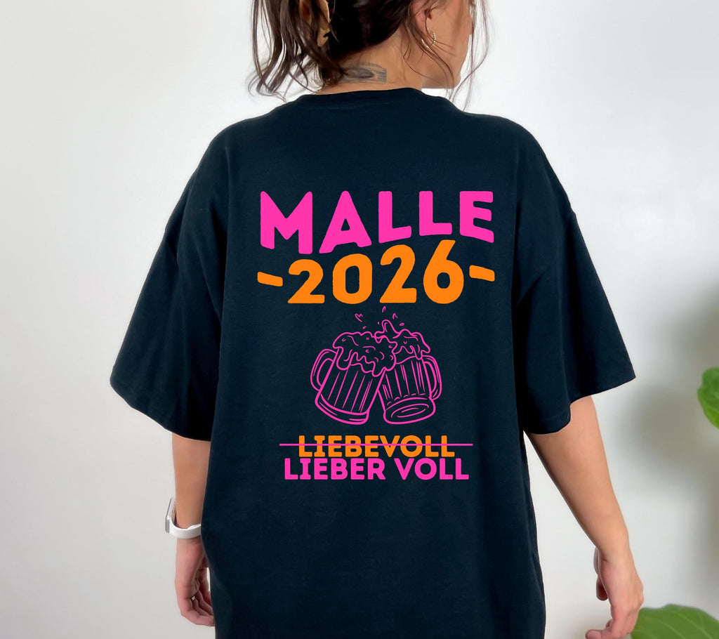 Malle Shirt, Backprint, Malle 2026, Malle Shirts, Malle T Shirt, personalisiert, Mallorca Shirts, Bier Shirt, Sauf T Shirt, Gruppenshirt