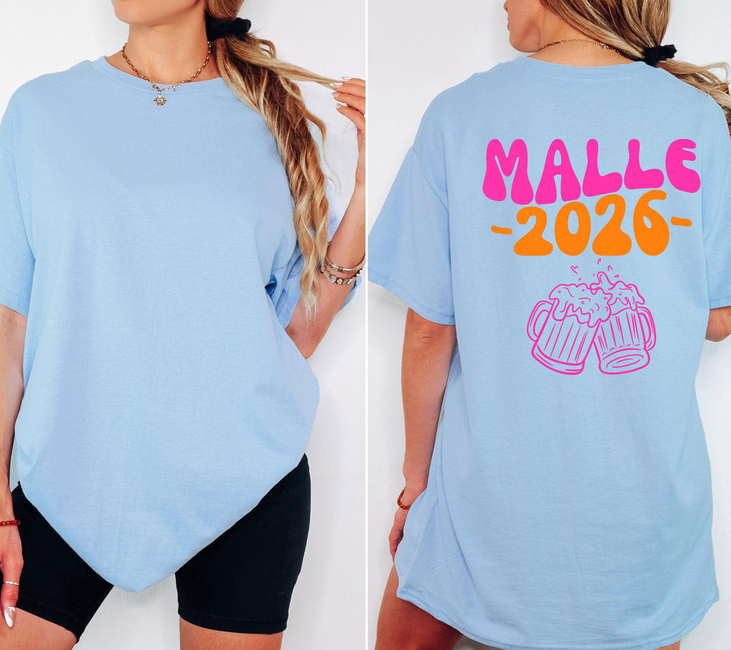 Malle Shirt, Malle 2026, Team Shirts, T Shirt personalisiert, Mallorca Shirts, Bier Shirt, Sauf T Shirt, Gruppenshirt, Backprint, Mädelstrip